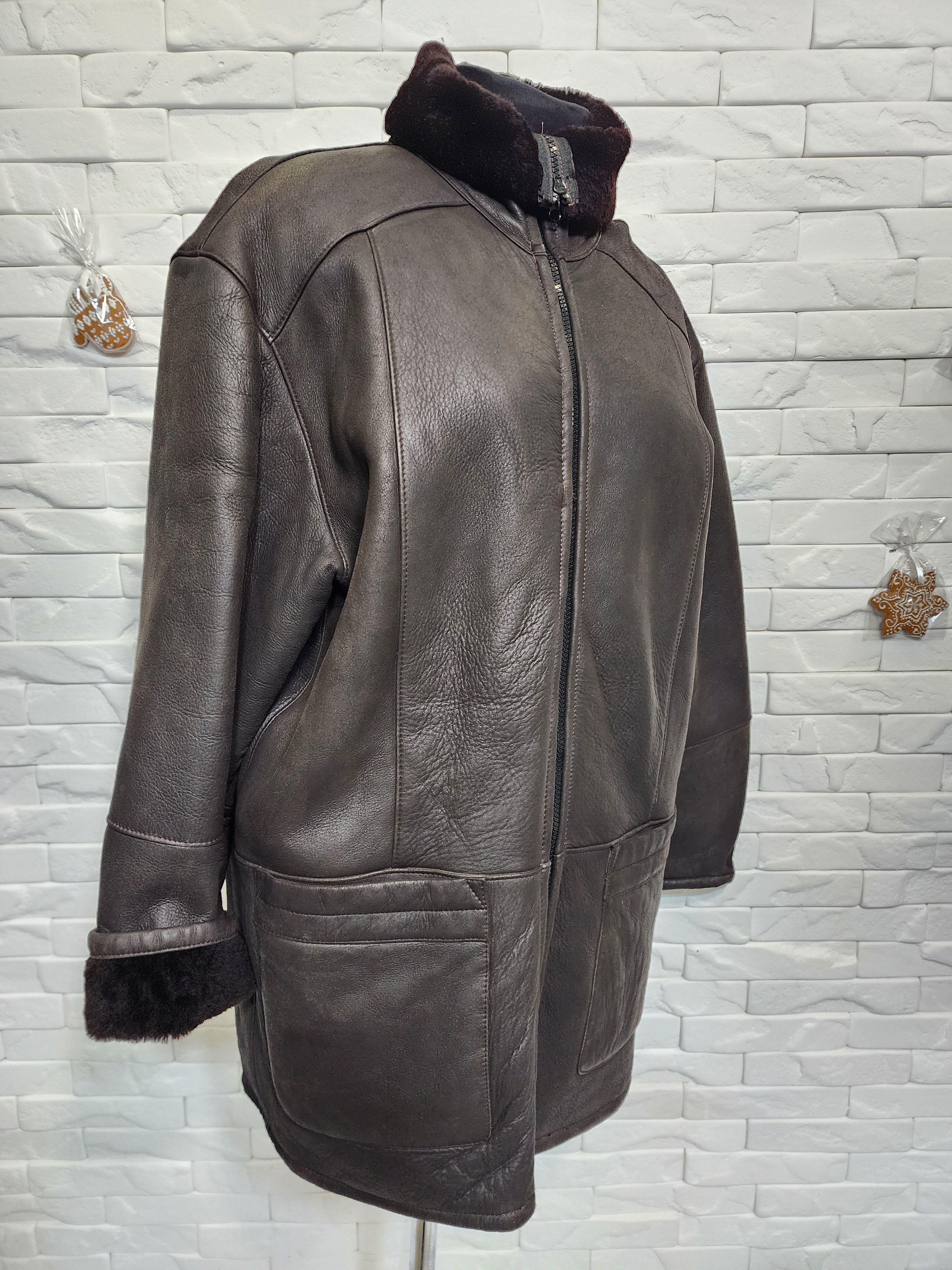 Furla Women's Brown Sheepskin Coat: Genuine Fur Size XXL / US 16-18 / IT 52-54 - 3 Thumbnail