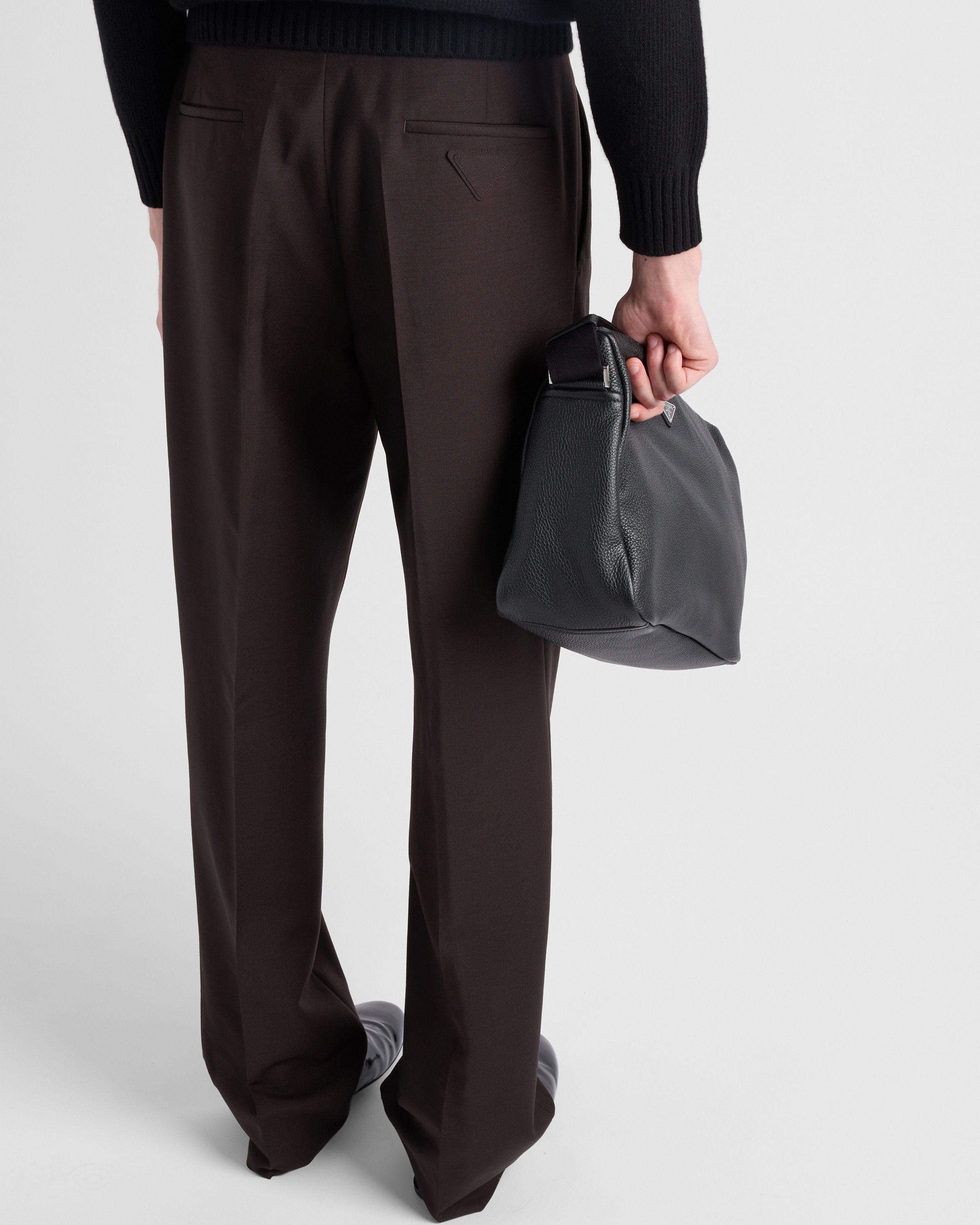 Prada o1bcso1str1025 Mohair Wool Trousers in Brown Size US 36 / EU 52 - 4 Thumbnail