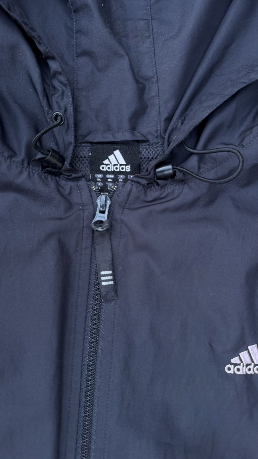 Adidas 2000s Adidas dark grey windbreaker jacket with hood Size US XL / EU 56 / 4 - 4 Thumbnail