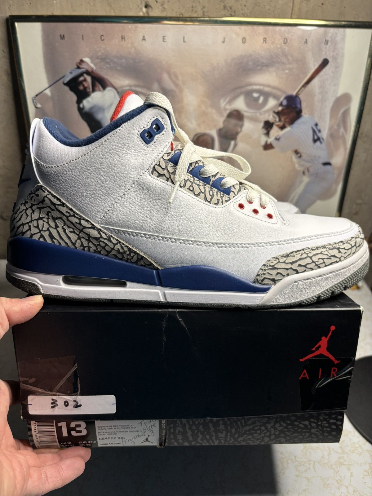 Jordan Brand Air Jordan 3 Retro OG True Blue 2016 Size US 13 / EU 46 - 1 Thumbnail