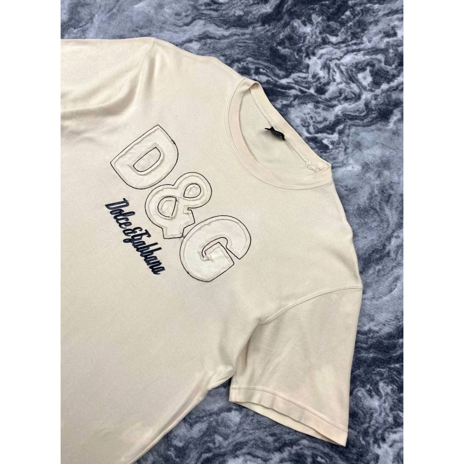 Dolce & Gabbana VINTAGE Dolce&Gabbana Big Logo 90s T Shirt Men L Beige DG Logo Crew Neck Short Sleeve Cotton Regular Mens Size US L / EU 52-54 / 3 - 2 Thumbnail