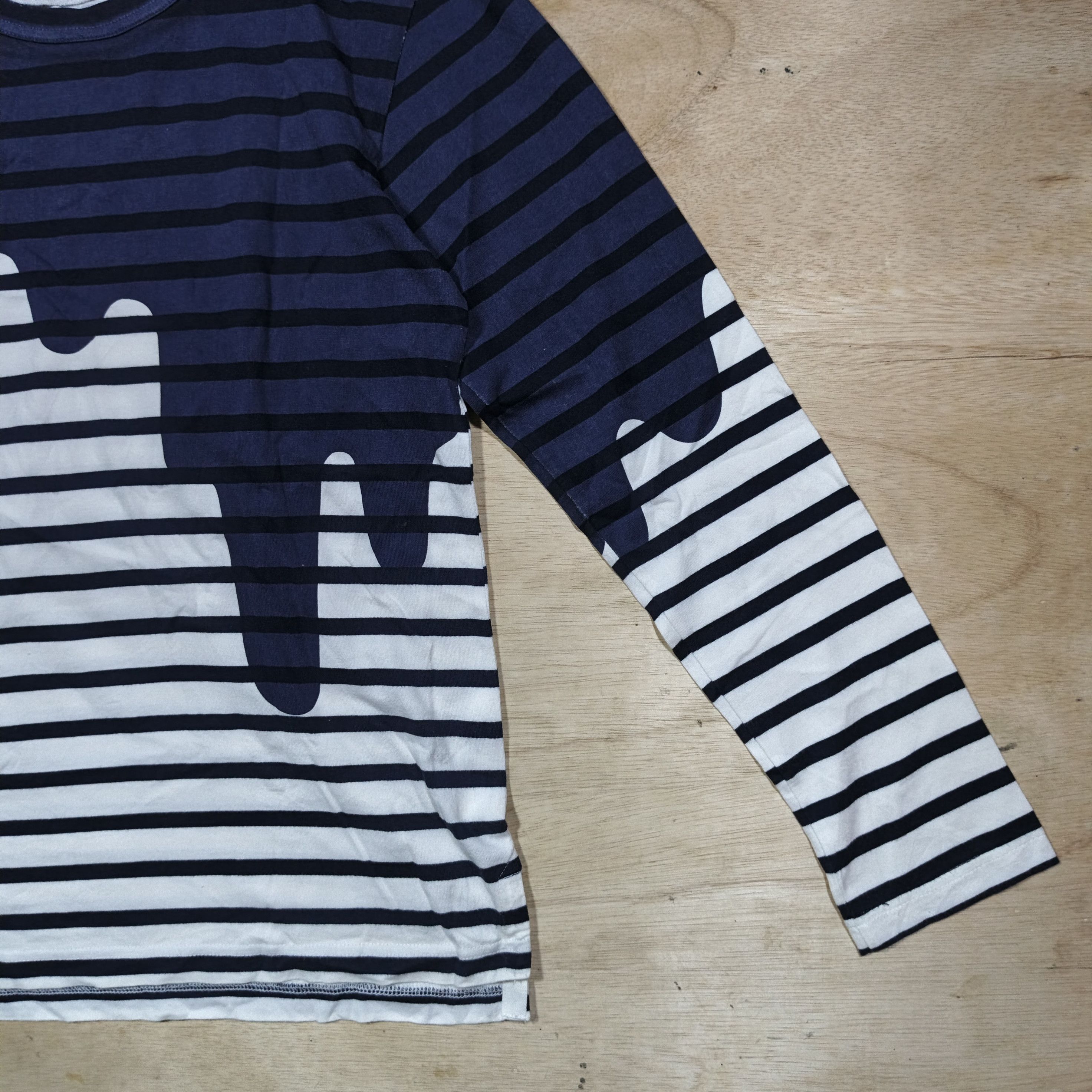 Japanese Brand DESERTIC Liquid Print Border Longsleeve T-Shirt Size M / US 6-8 / IT 42-44 - 5 Thumbnail