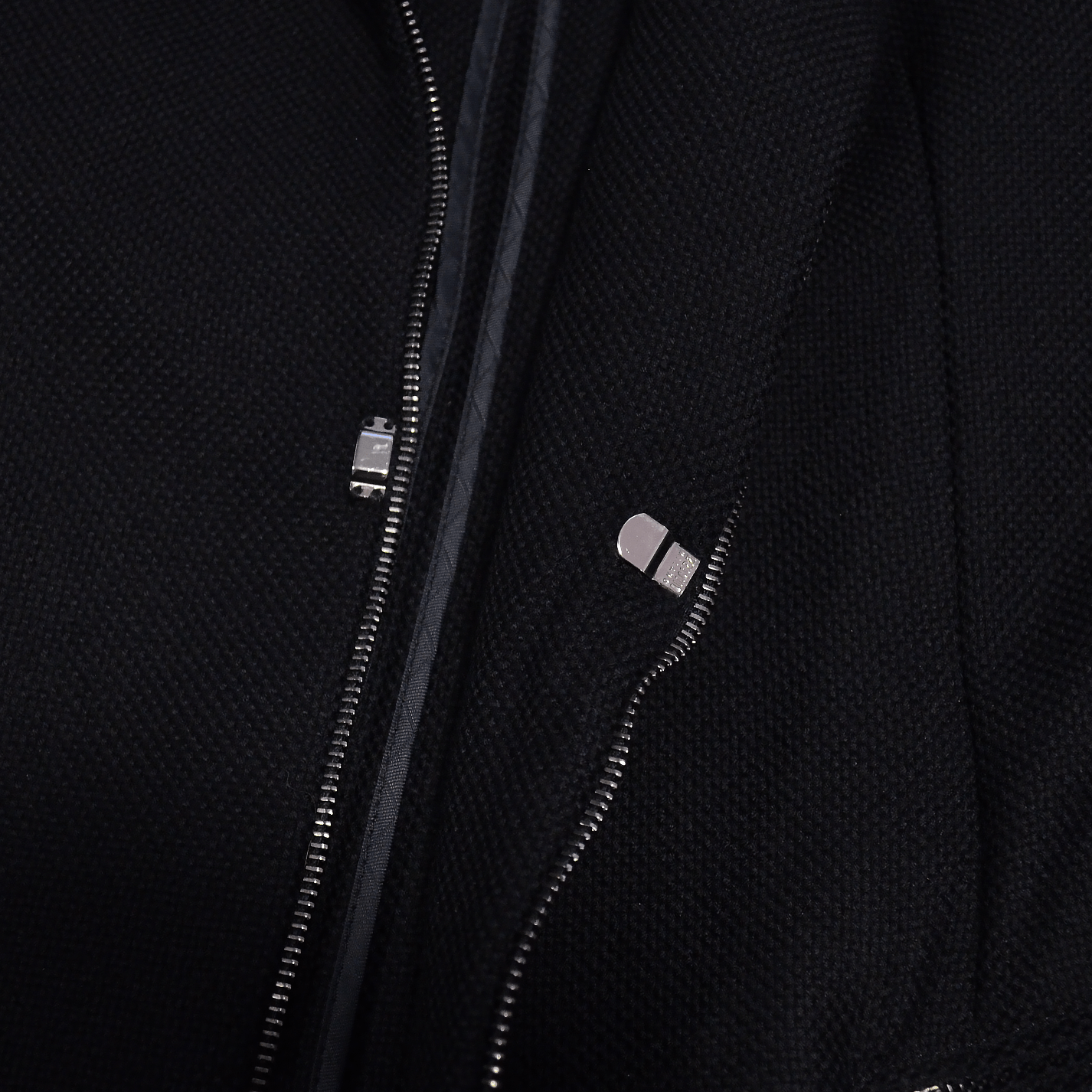 Emporio Armani EMPORIO ARMANI Matt Line Black Wool Blazer Siz 50 Zipper Size 50R - 7 Thumbnail