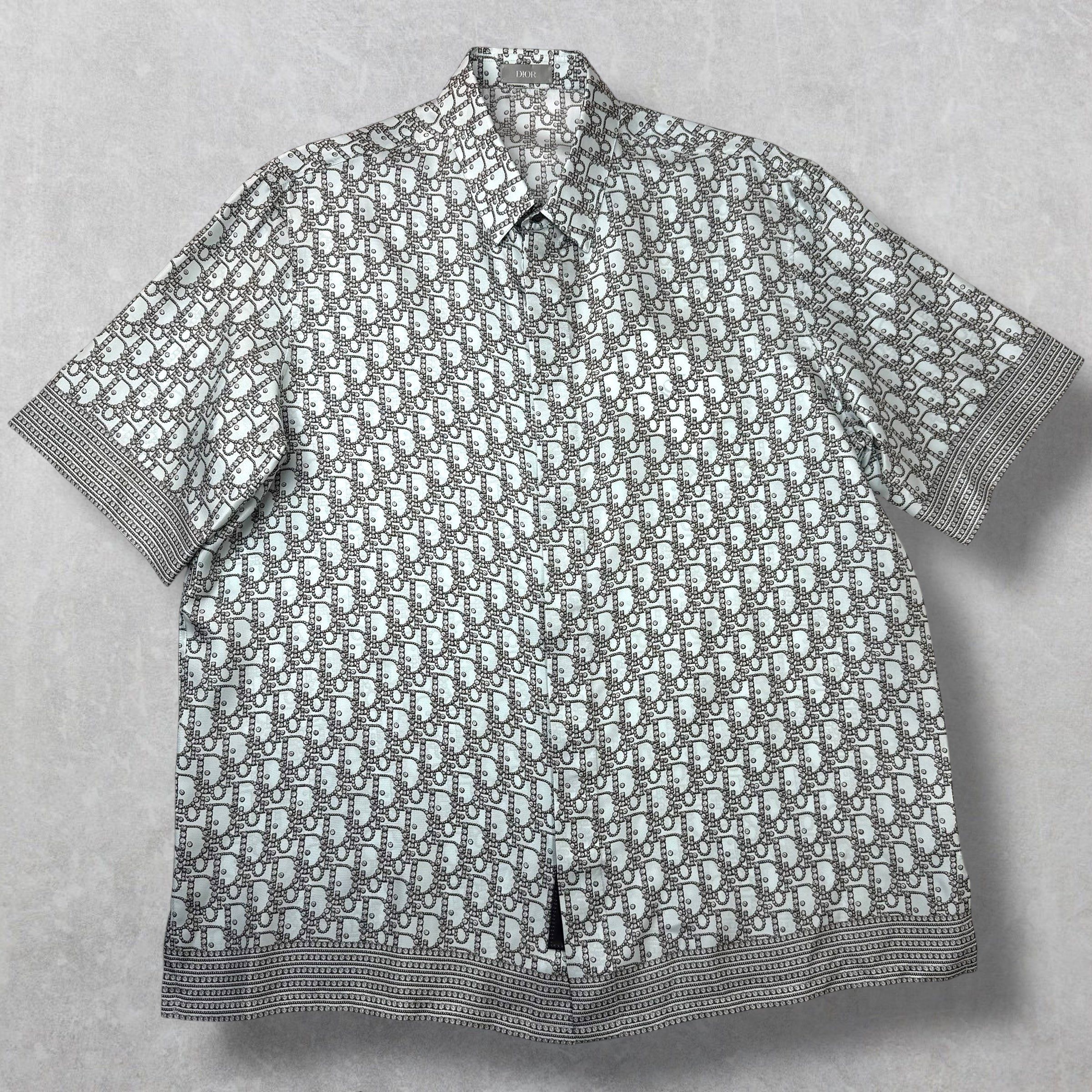 Dior Dior Oblique Beads Silk Short Sleeve Shirt 41 (L) Size US L / EU 52-54 / 3 - 1 Thumbnail