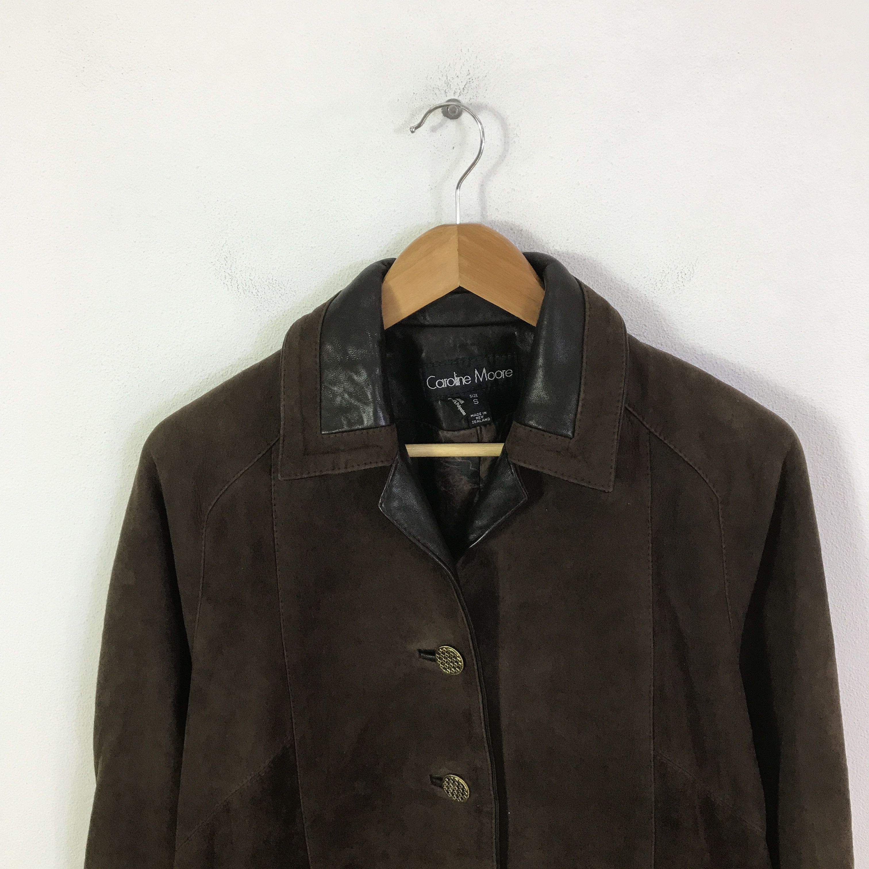 Vintage caroline moore leather button jacket K114B21 Size US L / EU 52-54 / 3 - 2 Thumbnail