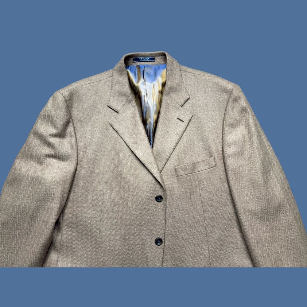 Camel Arnold Brant 100% Camel Hair Herringbone Blazer Mens Jacket - Size 46R Brown Size 46R - 1 Thumbnail