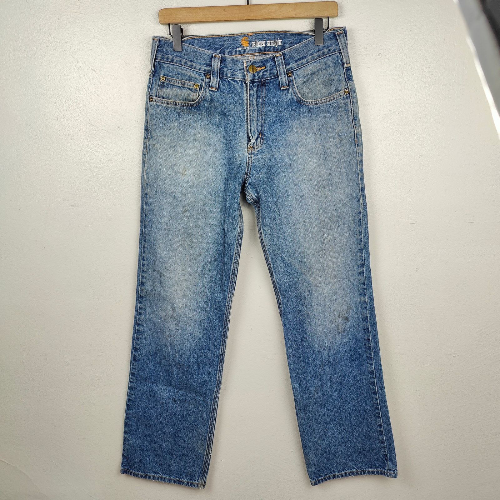 Carhartt Carhartt Relaxed Straight Jeans Mens 30x32 Medium Wash Size US 30 / EU 46 - 1 Thumbnail