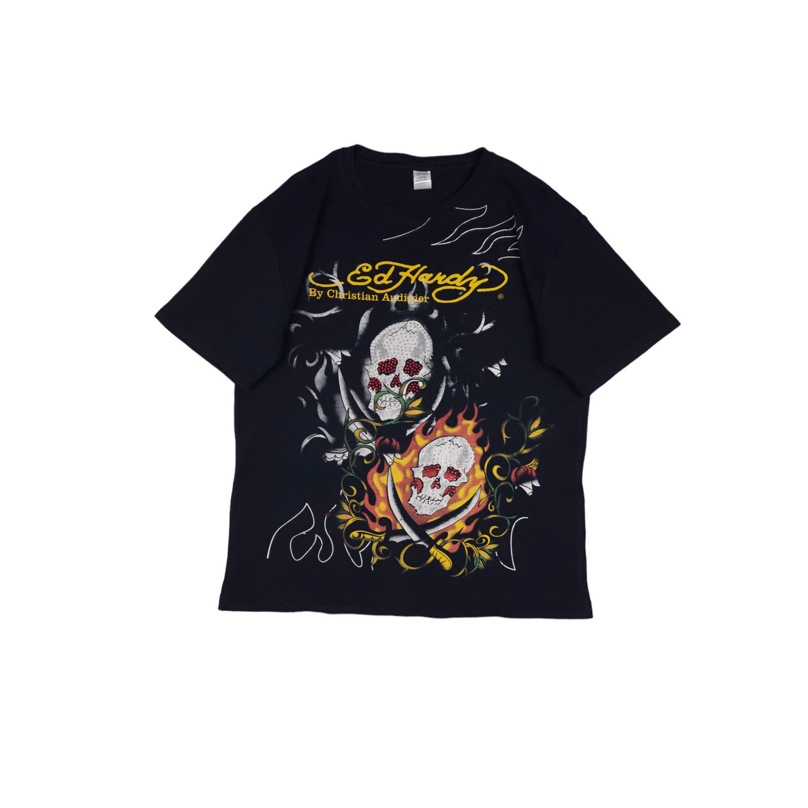 Christian Audigier × Ed Hardy × Vintage 💎 Ed Hardy BOOTLEG Graphic Skull T-shirt Size L Y2K 00s Size US L / EU 52-54 / 3 - 1 Thumbnail