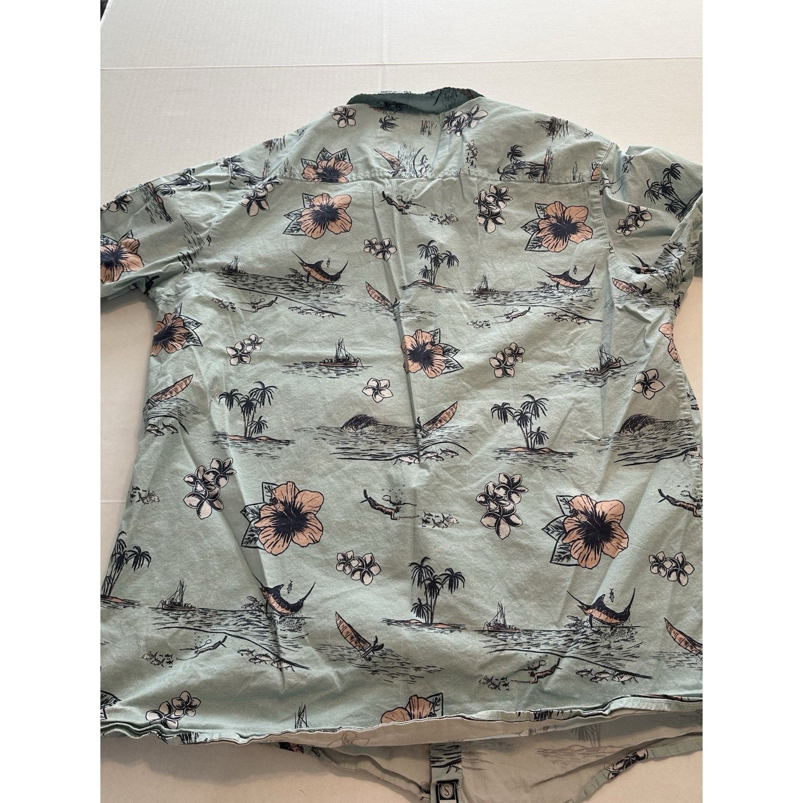 Other Salty Crew Button Shirt XL Tropic Sails Nautical Floral Blue Size US XL / EU 56 / 4 - 12 Thumbnail