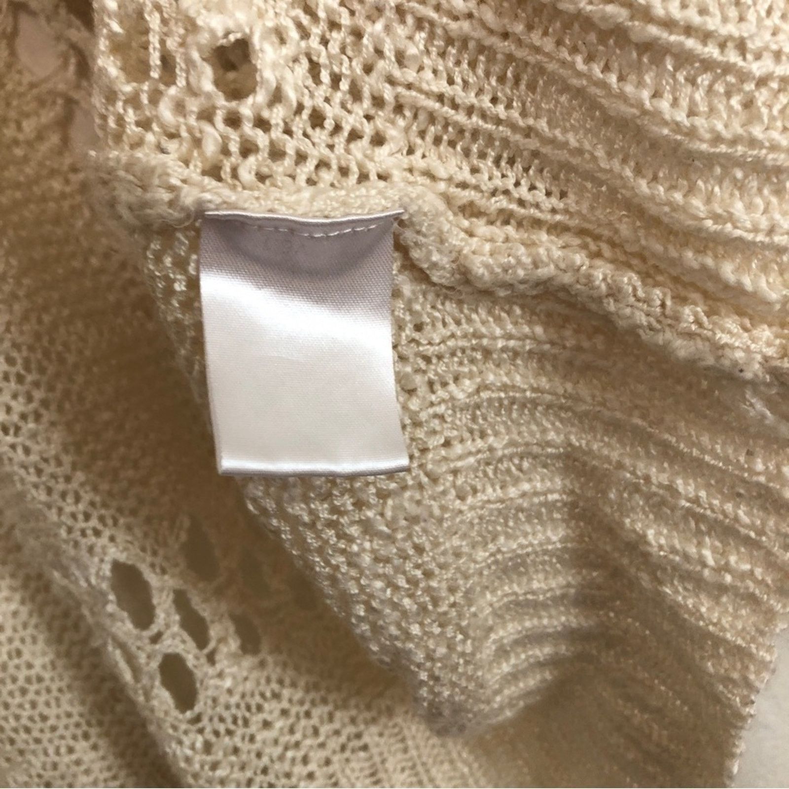 Other Cozy Knit Cream Color Open Front Cardigan Sweater Size M / US 6-8 / IT 42-44 - 5 Thumbnail