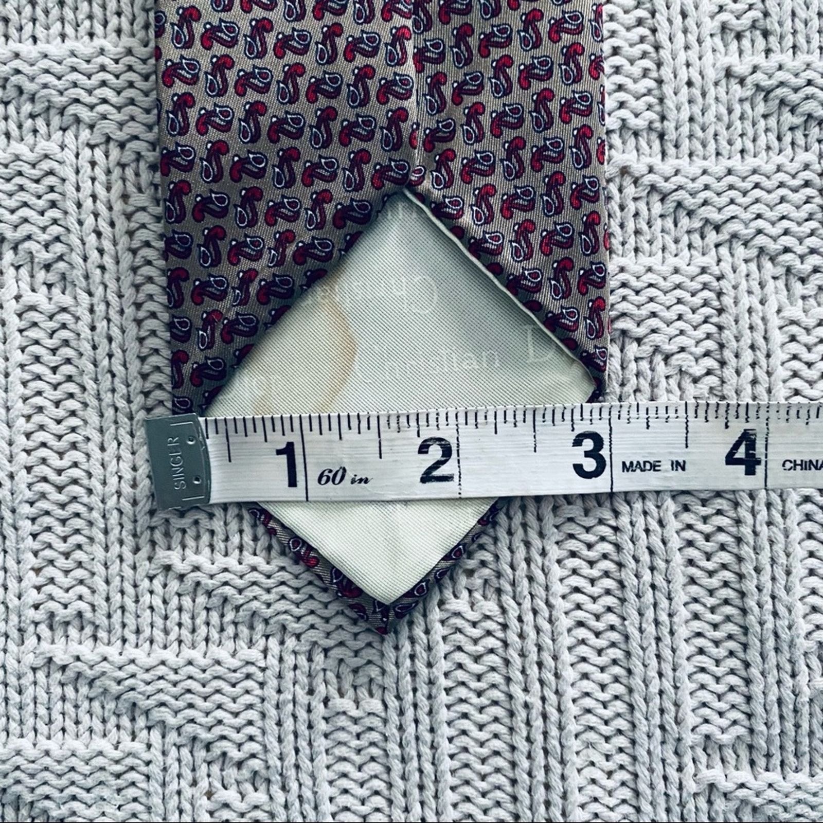 Dior Vintage Christian Dior maroon pattern tie Size ONE SIZE - 4 Thumbnail