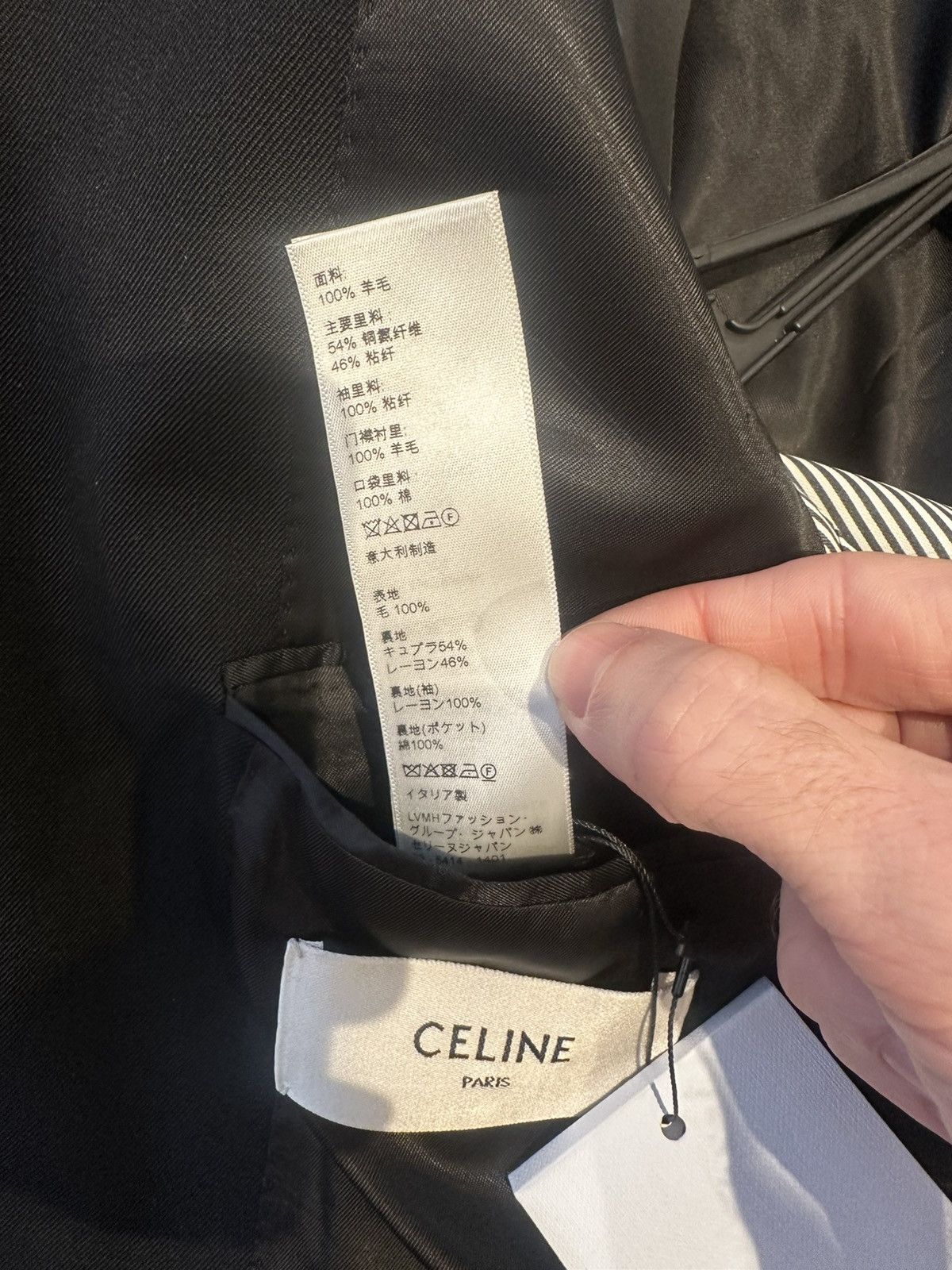 Celine 22SS Black Blazer Boxy Wool Gabardine Size 46R - 13 Thumbnail
