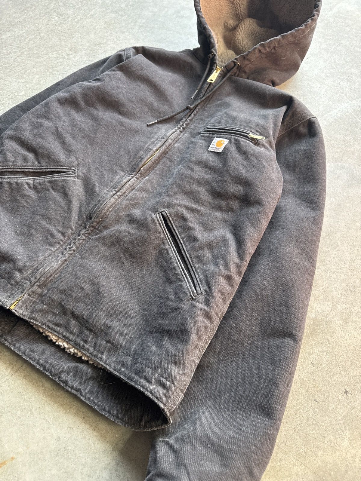 Carhartt Crazy vtg 90’s faded carhartt zip up hooded jacket workwear Size US S / EU 44-46 / 1 - 2 Thumbnail