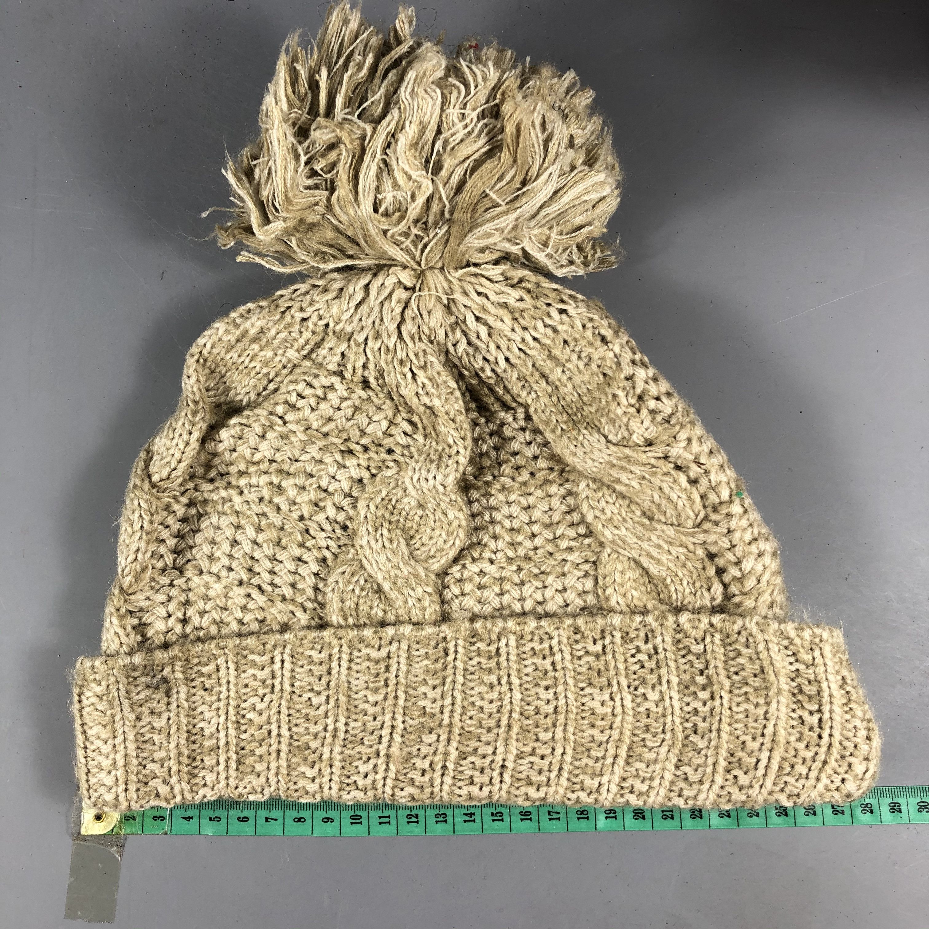 Japanese Brand Cable Knit Plain Beanie Size ONE SIZE - 3 Thumbnail