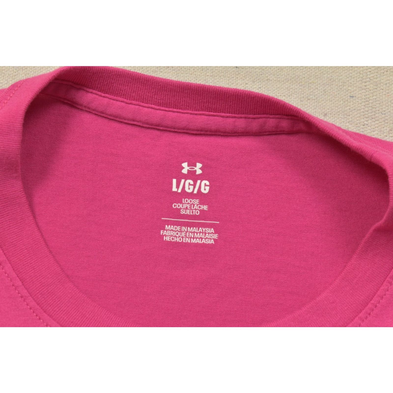 Under Armour Under Armour Men's L Pink Short Sleeve Crew Neck Cotton Blend Loose Fit T-Shirt Size US 33 - 6 Thumbnail