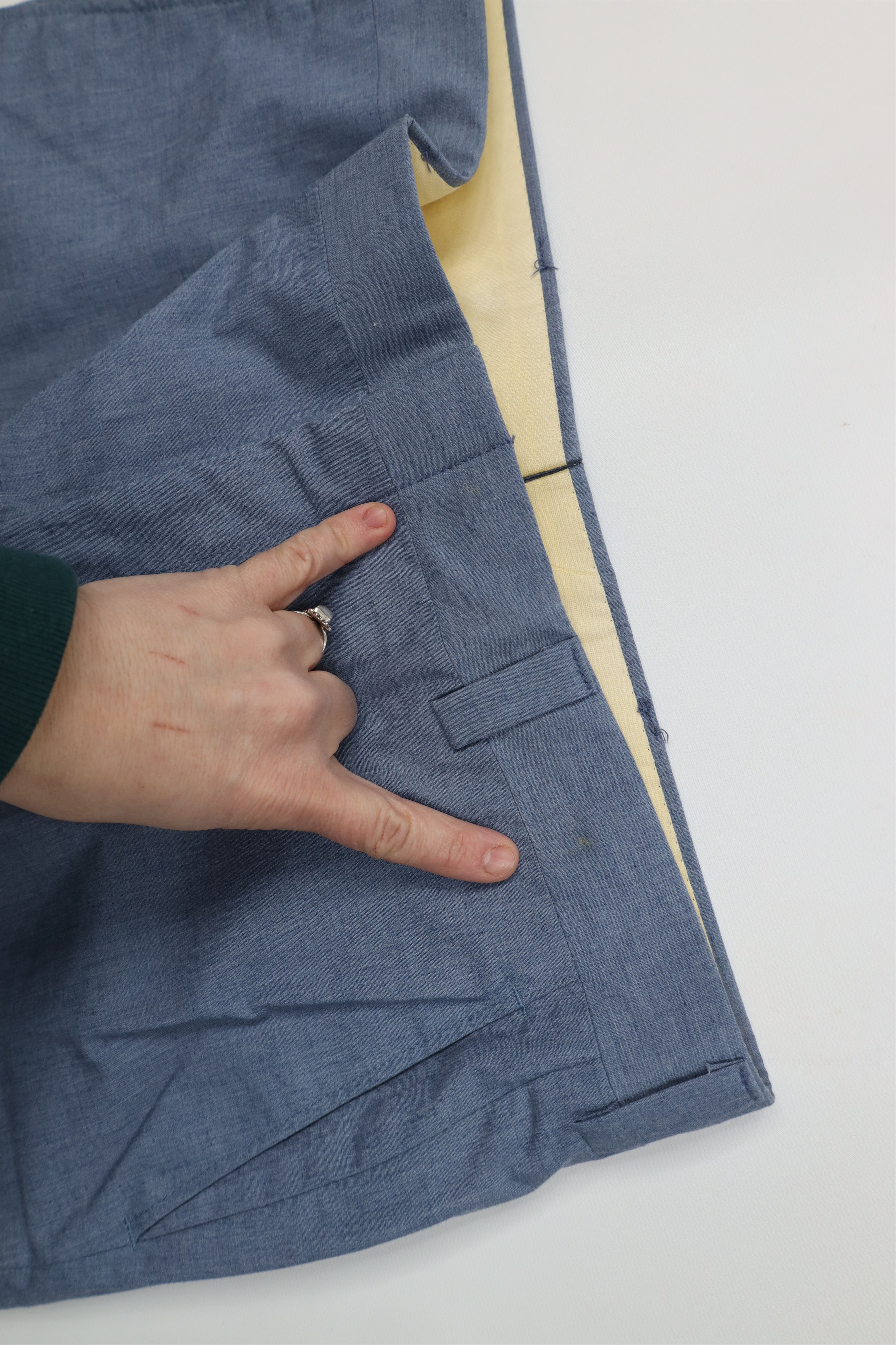 Vintage Vtg 60s 70s Streetwear Knit Chambray Wide Leg Pants USA Size US 36 / EU 52 - 8 Thumbnail