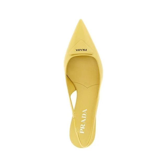 Prada PRADA $1220 Pollen Yellow Slingback Pumps New & Authentic (W Size US 9 / IT 39 - 5 Thumbnail