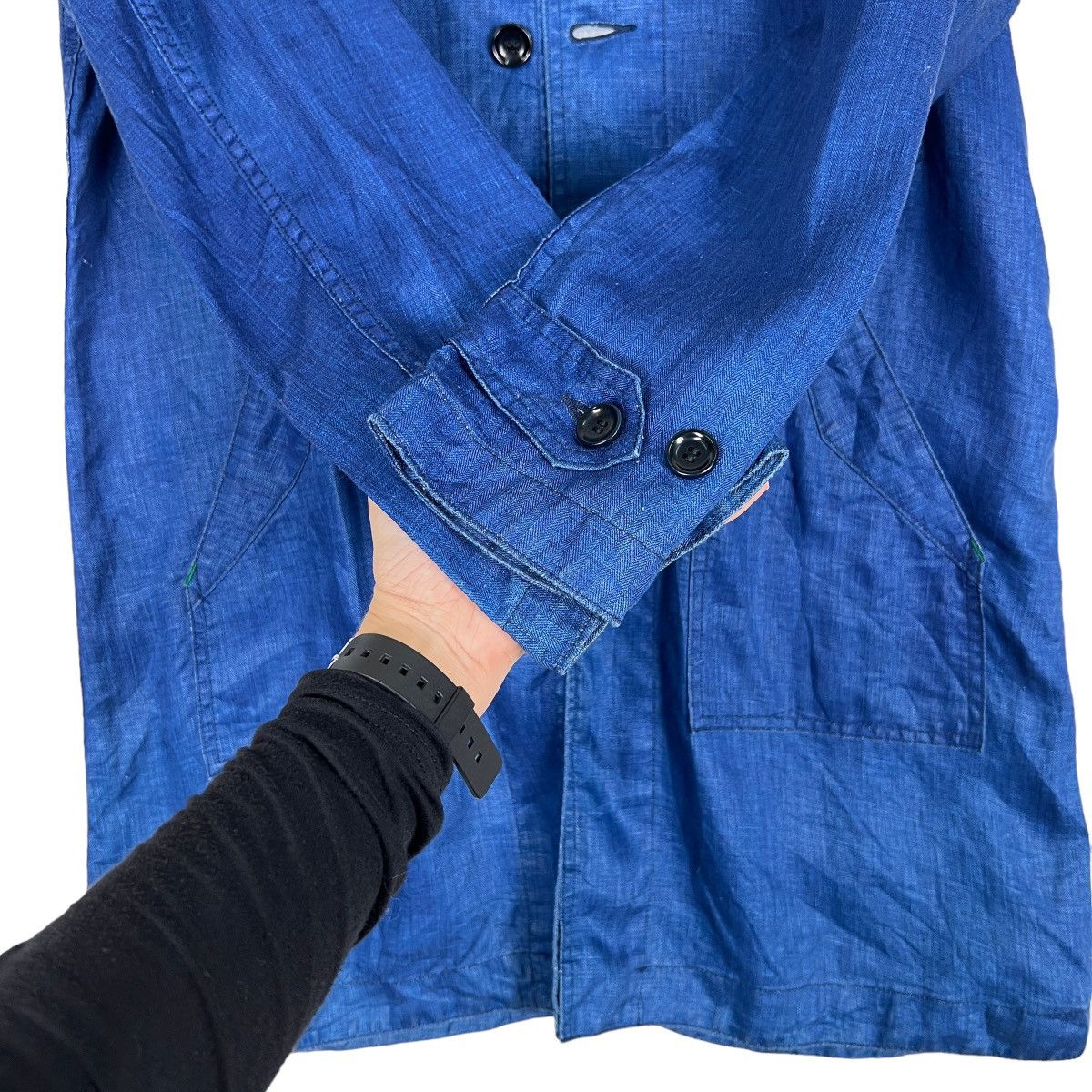 45rpm 🔥 TIGRE BROCANTE BLUE INDIGO JACKET MADE IN JAPAN Size US S / EU 44-46 / 1 - 12 Thumbnail