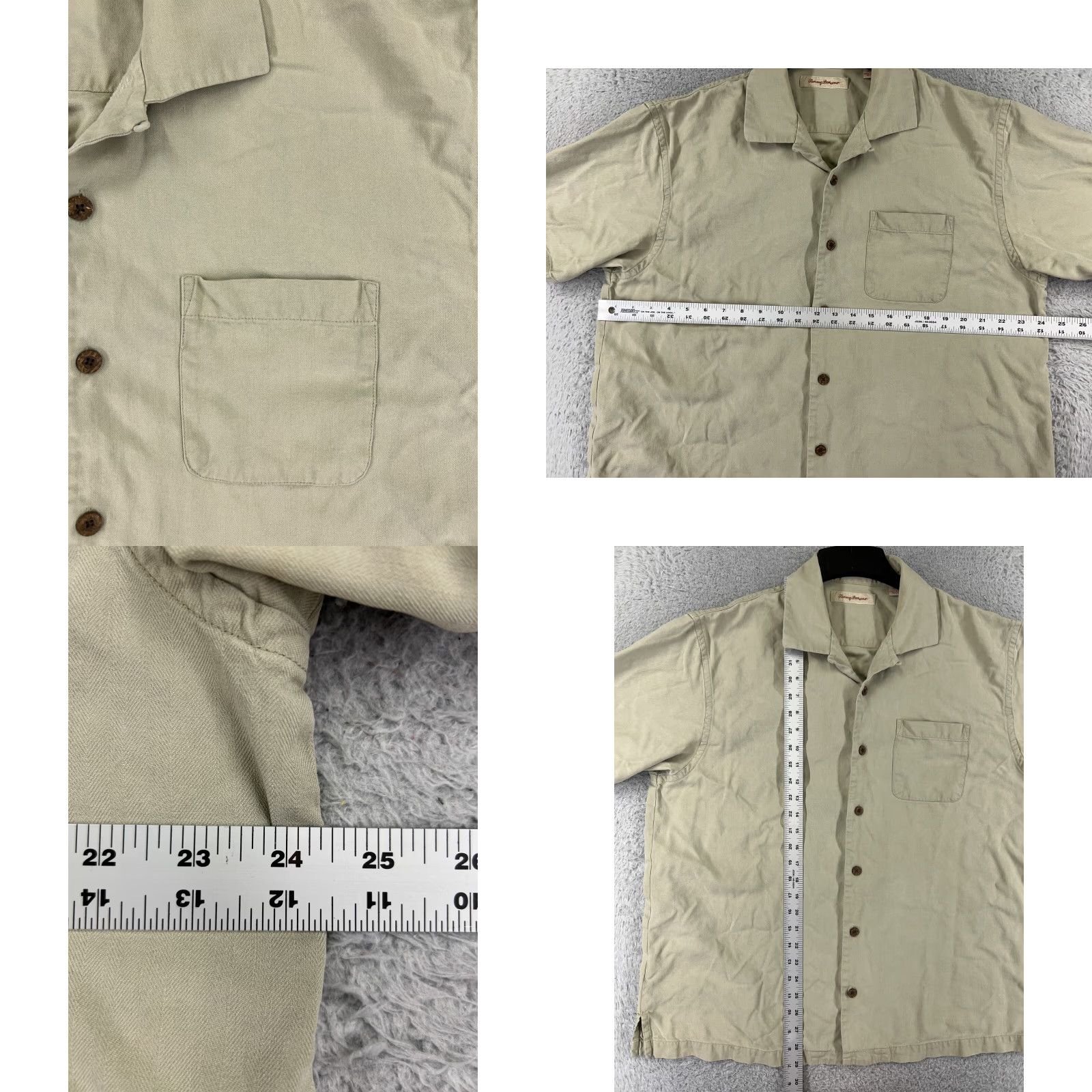 Tommy Bahama Tommy Bahama Shirt Men XL Beige Button-Up Silk Hawaiian Pocket Vacation Casual Travel 44in Chest Size US XL / EU 56 / 4 - 8 Thumbnail