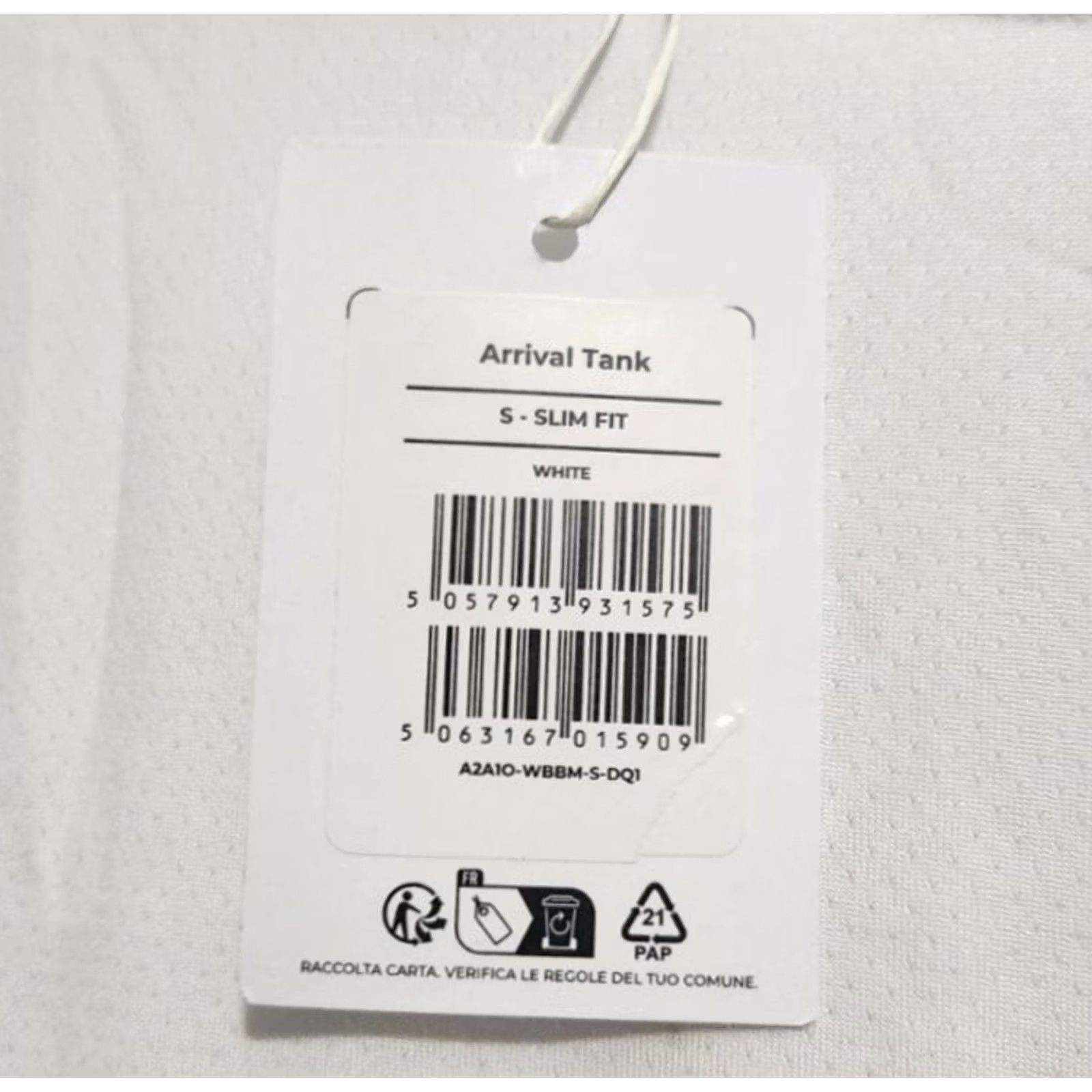 Gymshark Gymshark Mens S Slim Fit Arrival Tank Sleeveless Shirt White - Polyester Size US S / EU 44-46 / 1 - 5 Thumbnail