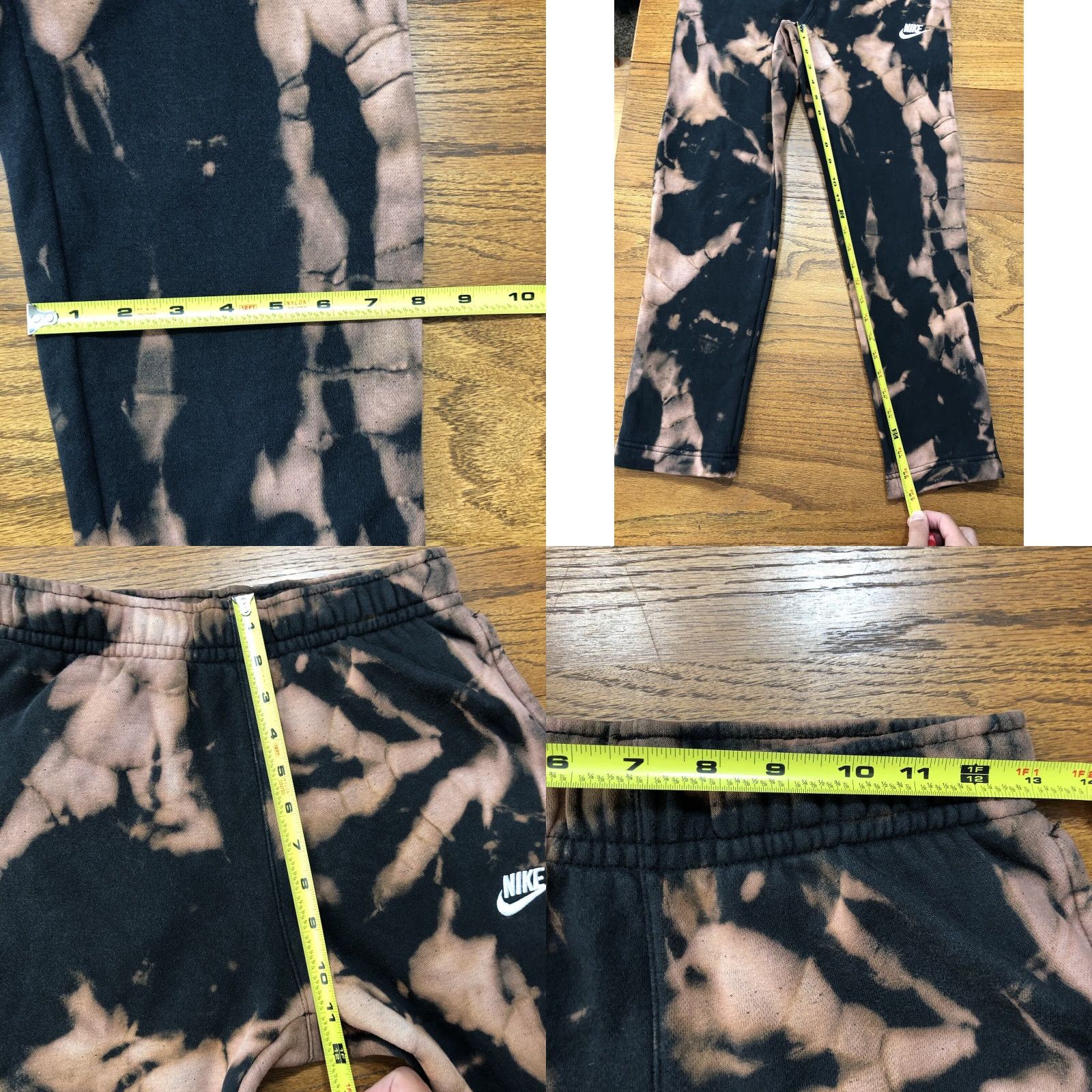 Nike VINTAGE Nike Sweatpants Black Adult XS Tie Dye Drawstring Pockets 90s University Athleisure Logo Size US 27 - 9 Thumbnail