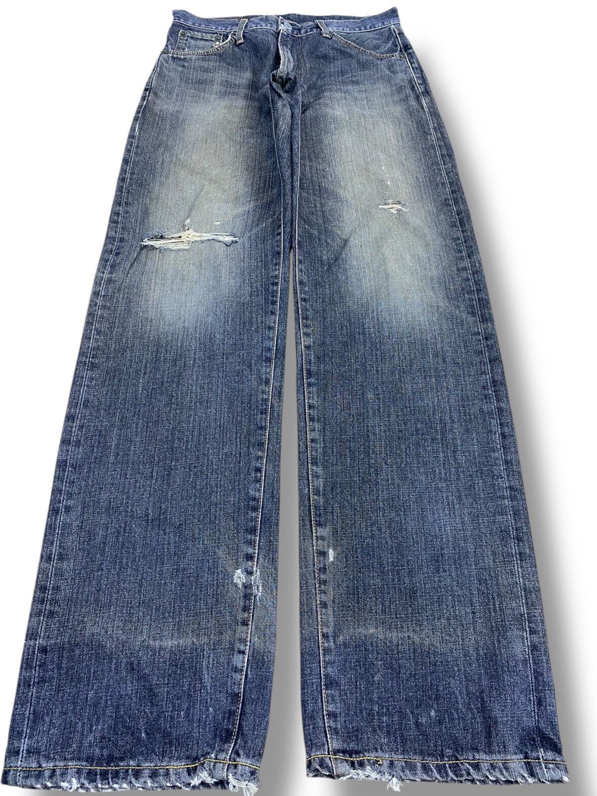 Edwin Edwin Faded Wash Ripped Style Loose Jeans Size US 30 / EU 46 - 1 Thumbnail