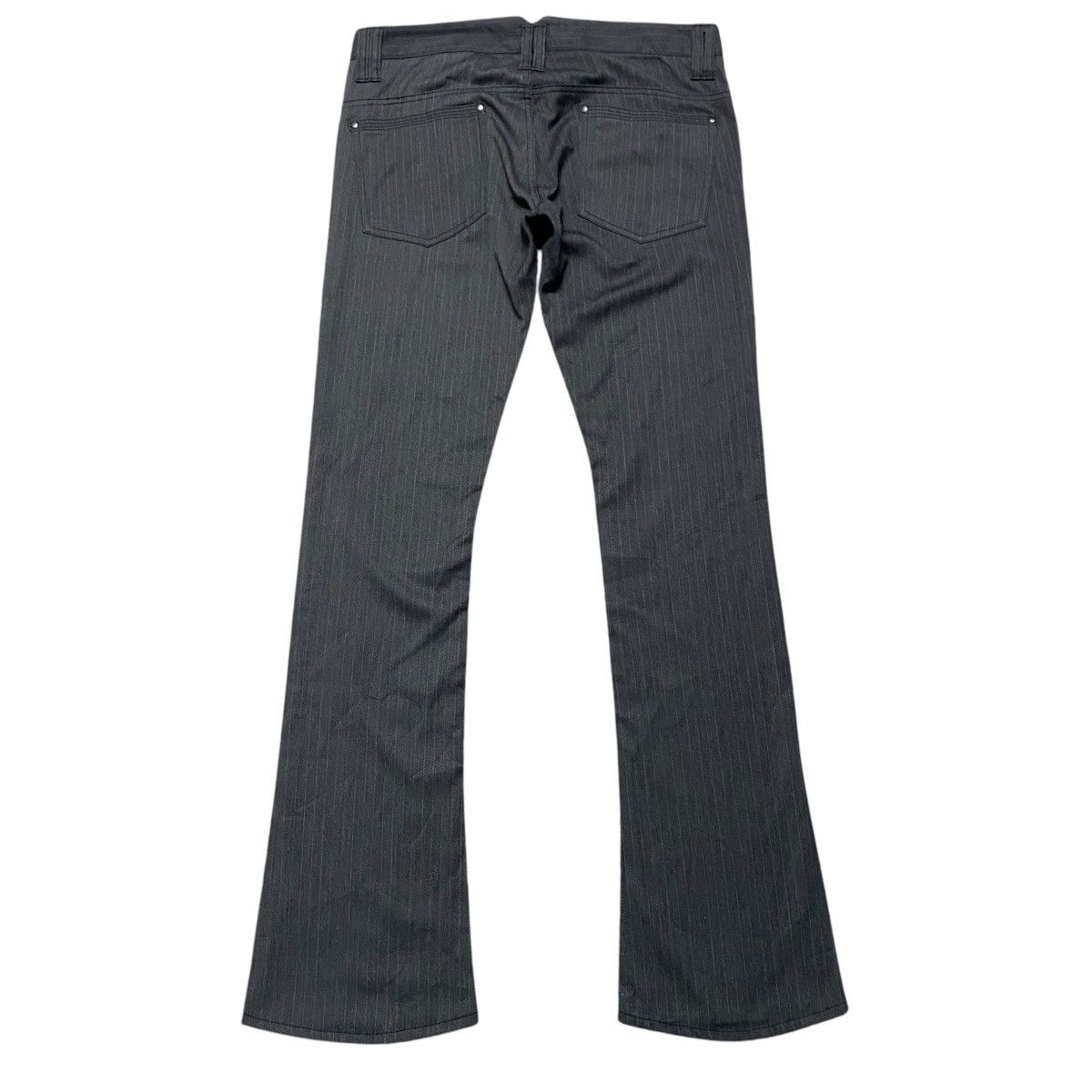 Japanese Brand GARÇON WAVE Pinstripe Wolf Low Flare Pants Size US 31 - 2 Thumbnail