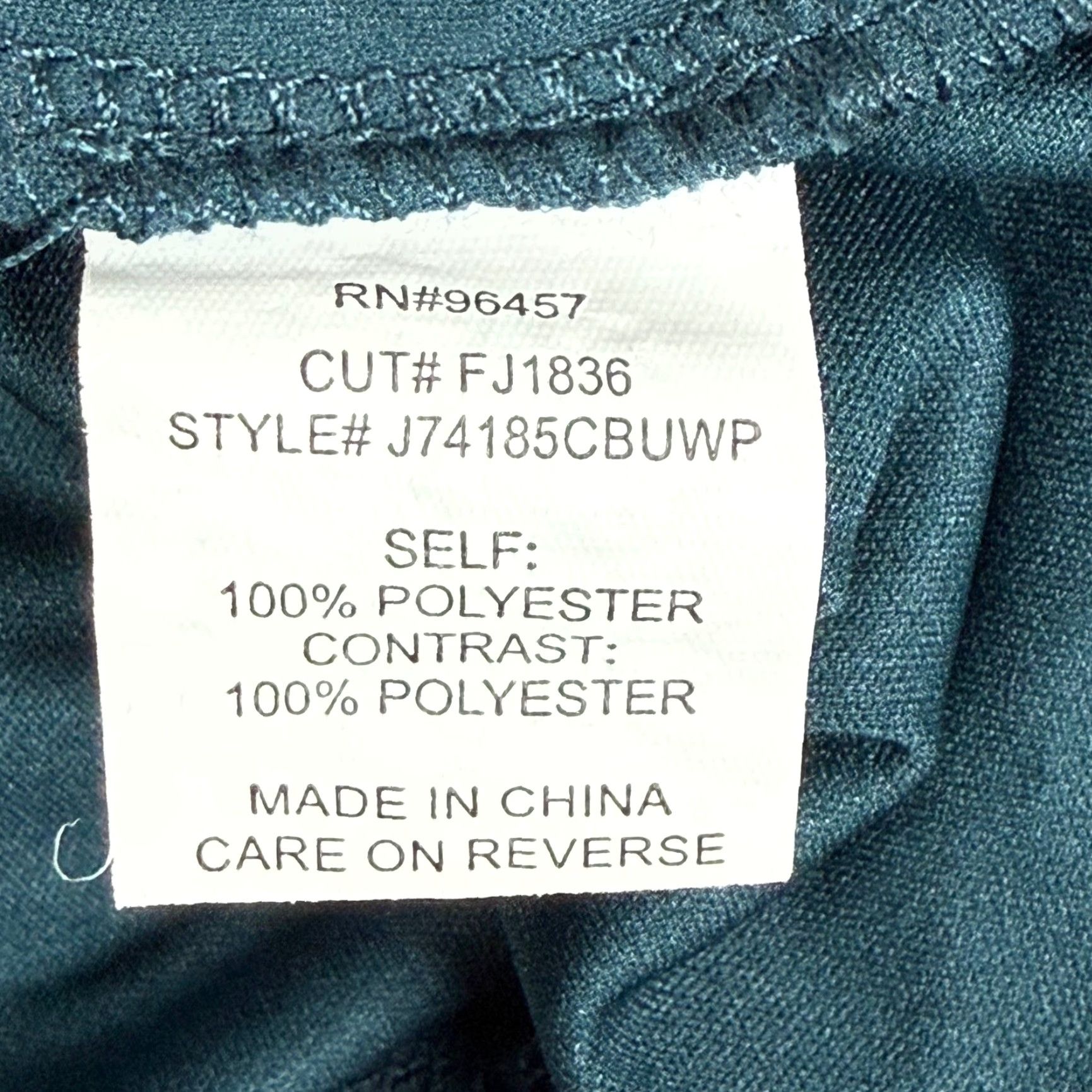 Vintage LUQ Blouse Geometric Swiss Dot Mock Neck Keyhole Back Long Puff Sleeve Smocked Ruffle Button Green Women Adult S Tunic Geometric Pattern, Teal Size S / US 4 / IT 40 - 6 Thumbnail