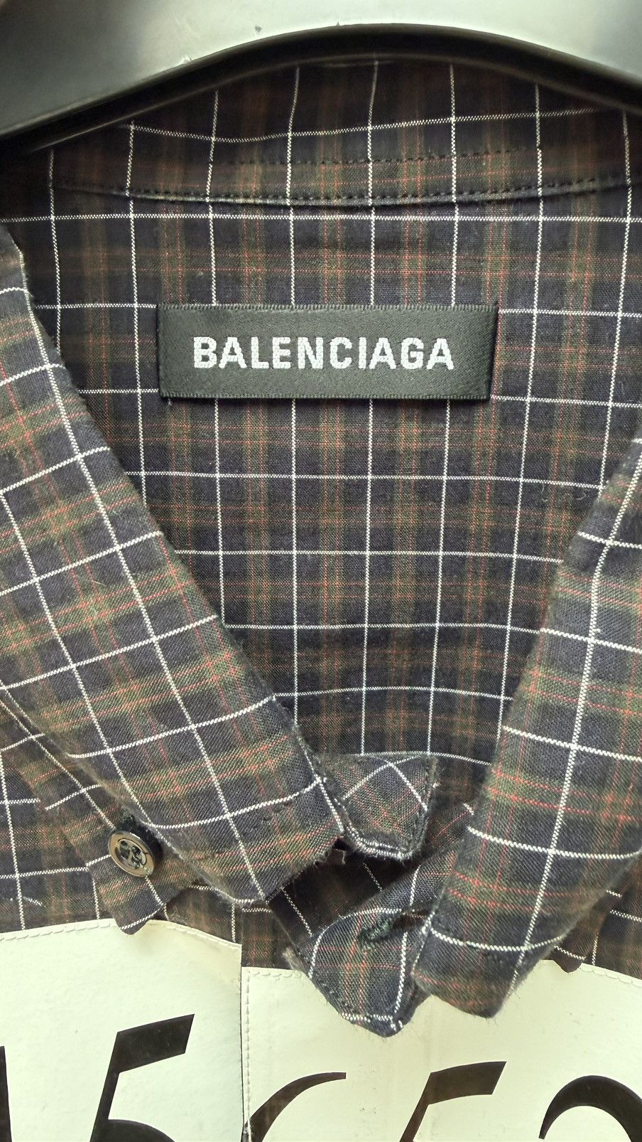 Balenciaga Balenciaga Numeric Print Plaid Shirt Size US M / EU 48-50 / 2 - 4 Thumbnail