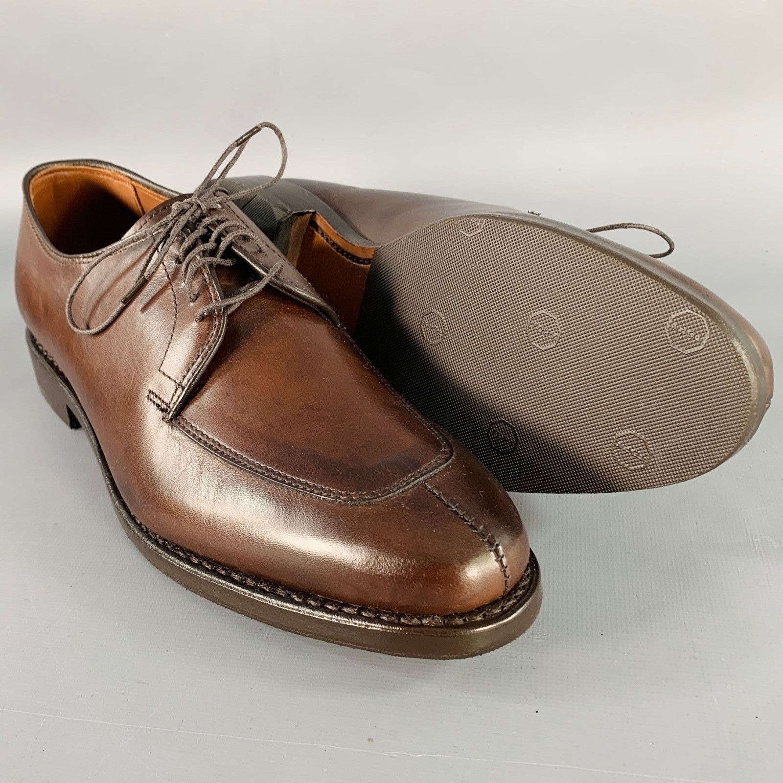 Allen Edmonds 7 Delray Brown Leather Split Toe Derby Lace-Up Shoes Size US 7 / EU 40 - 5 Thumbnail