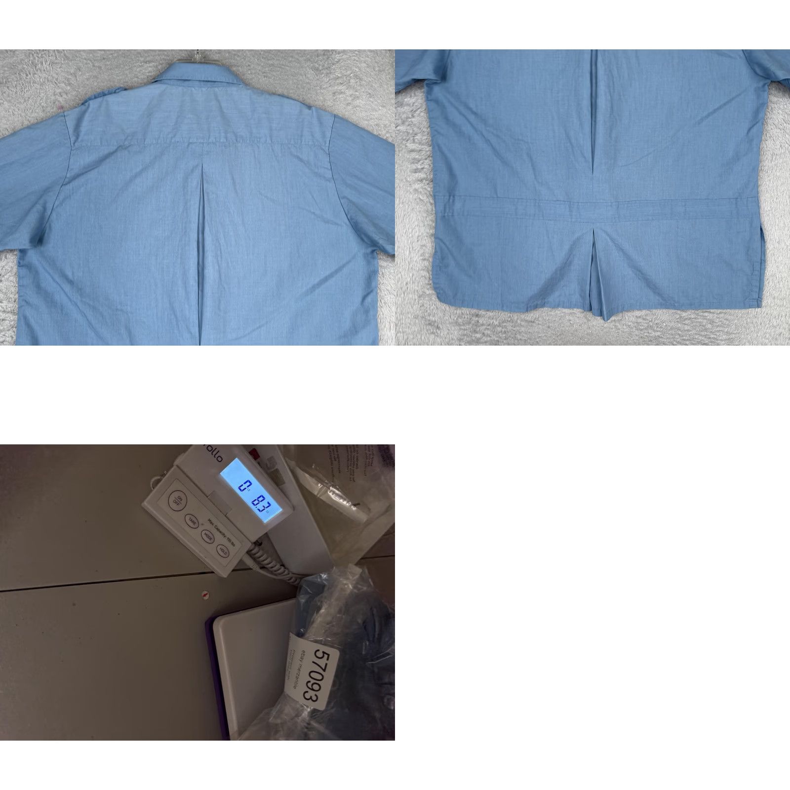 Haband Haband Shirt Mens M Blue Safari Short Sleeve Button-Up 4 Pocket Epaulets Size US M / EU 48-50 / 2 - 9 Thumbnail