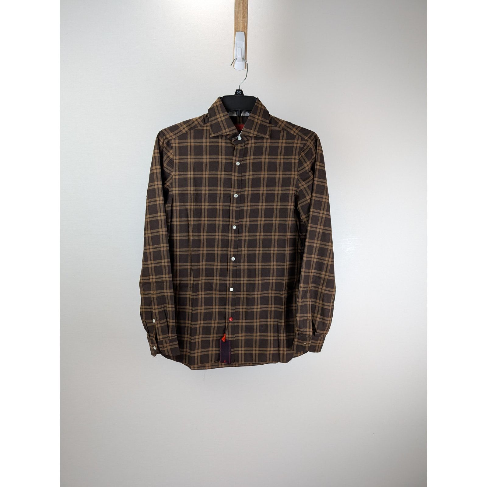 Isaia o1rshd1 CC20 Checked Button up Shirt in Multicolor Size US S / EU 44-46 / 1 - 1 Thumbnail