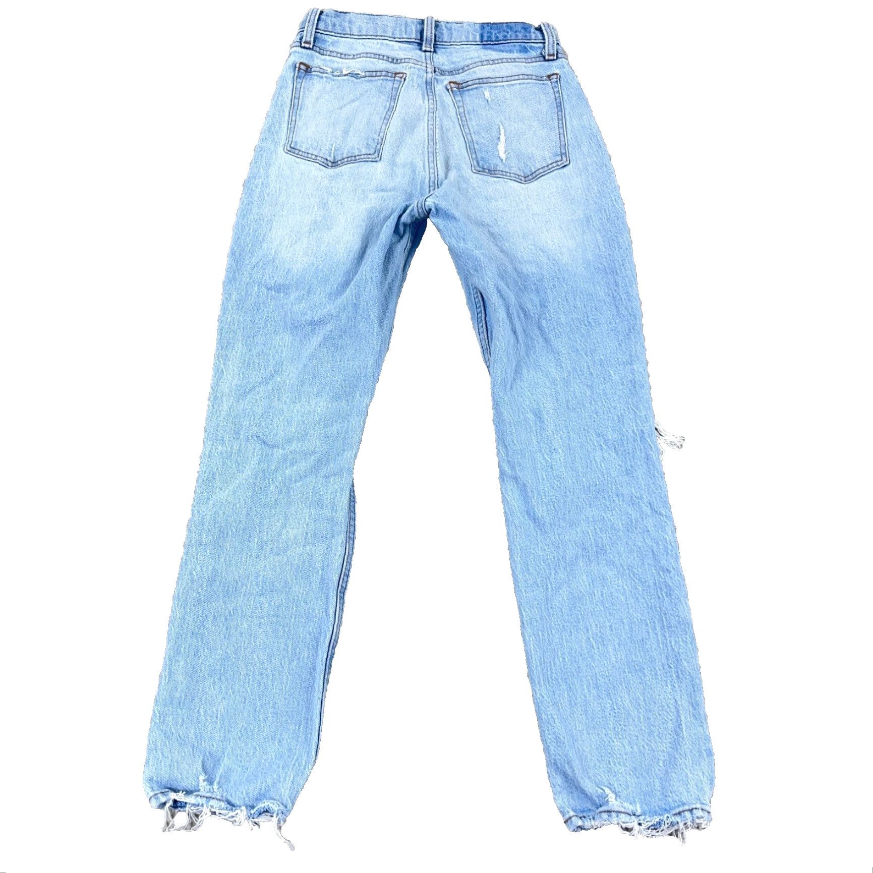 Abercrombie & Fitch VINTAGE Abercrombie & Fitch Mom Jeans Women 0 25 High Rise Distressed Light Blue 25x26 5-Pocket Denim Jeans Mens Womens Boys Girls Size 25" / US 0 / IT 36 - 2 Thumbnail