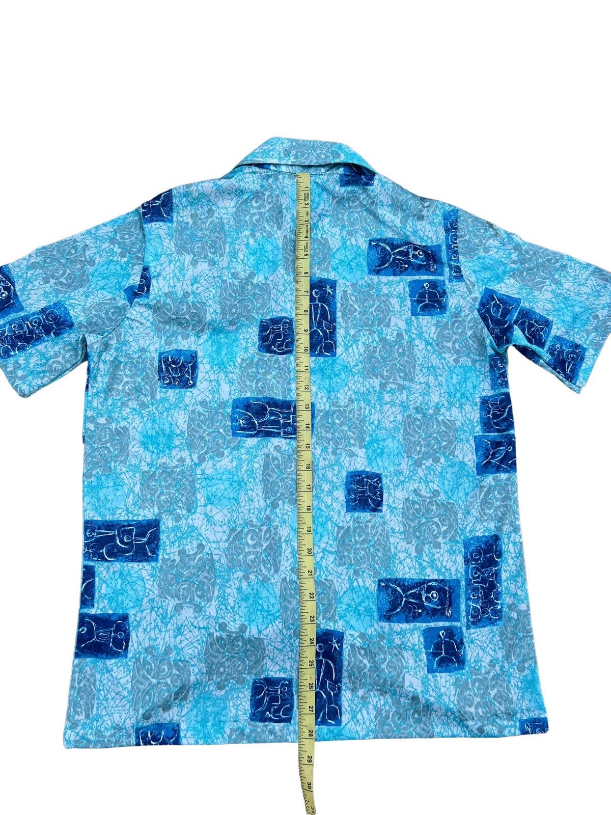 Vintage Vintage 70s NAPILI Abstract Cave Art Collar Sharp Hawaiian Size US M / EU 48-50 / 2 - 4 Thumbnail