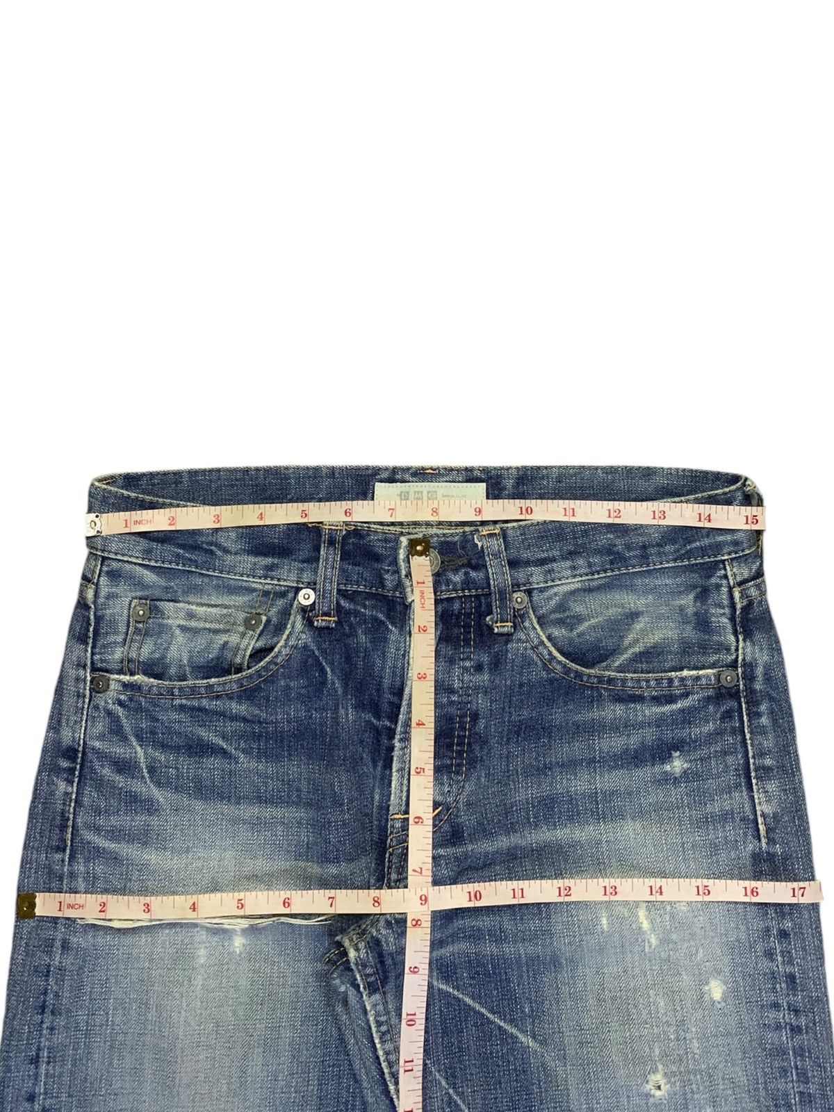 Japanese Brand SALES🔥Vintage Japanese Brand Faded Wash Distressed Jeans Size US 30 / EU 46 - 11 Thumbnail