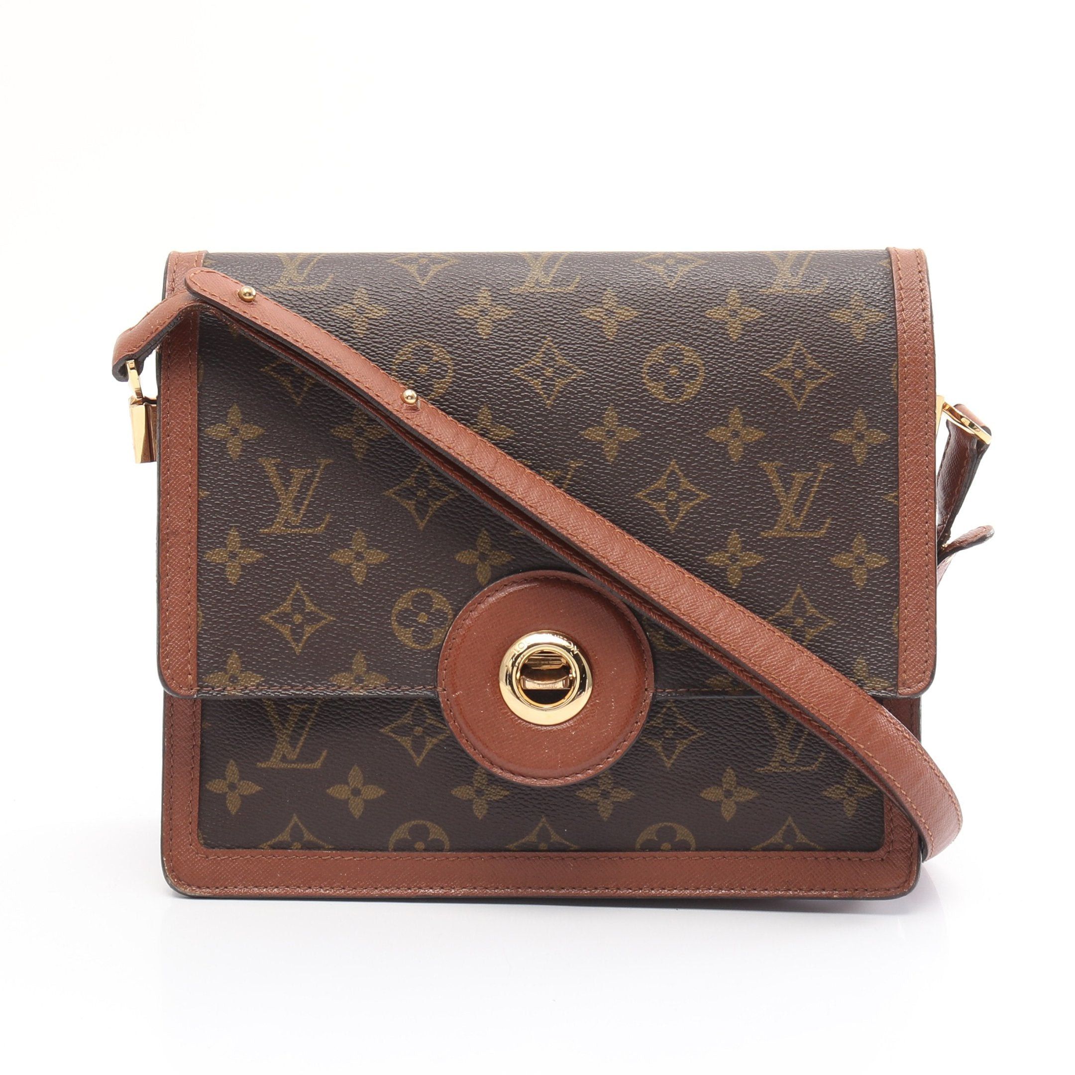 Louis Vuitton Raspail Monogram Shoulder Bag Leather Brown, Women's