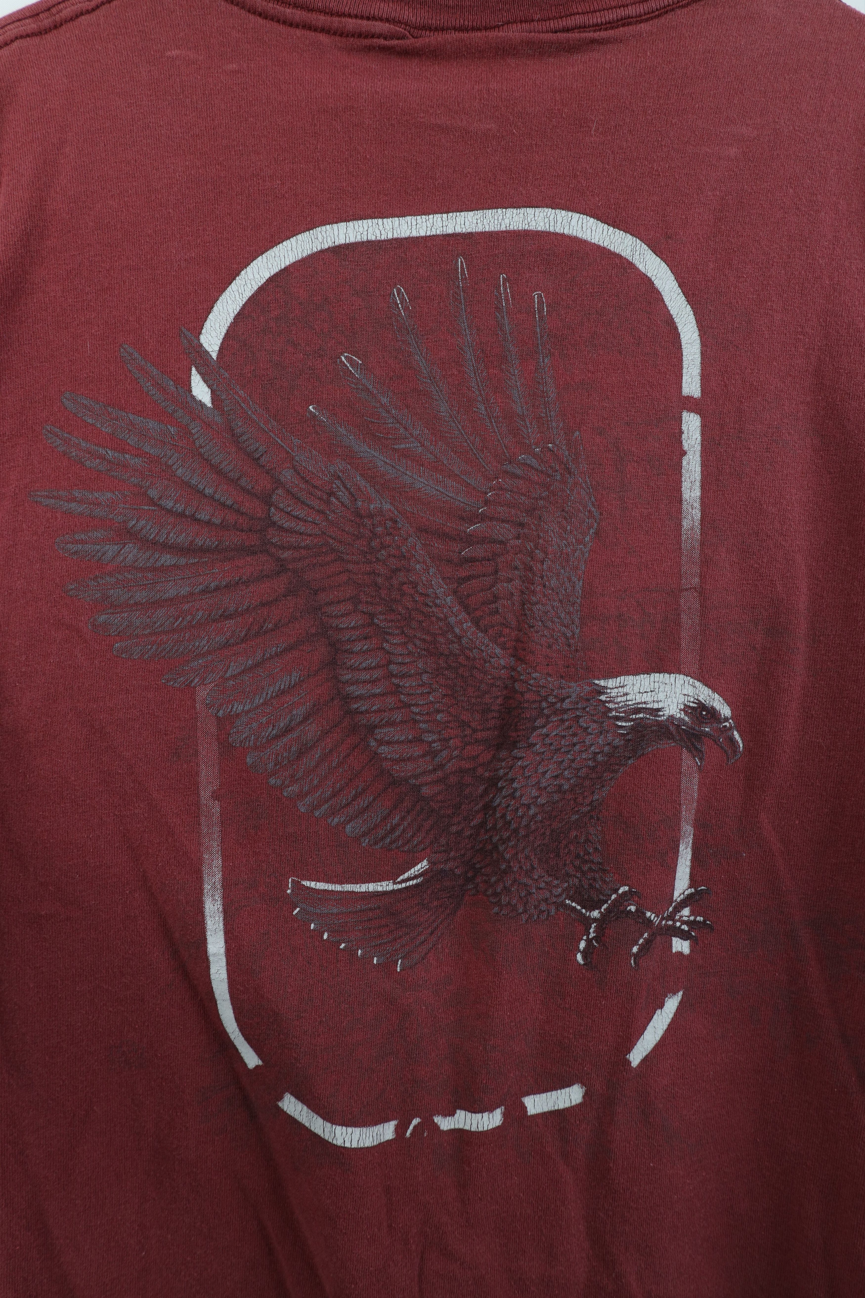 Vintage Vintage 90s Streetwear Nature Eagle Short Sleeve T-Shirt Red Size US L / EU 52-54 / 3 - 12 Thumbnail