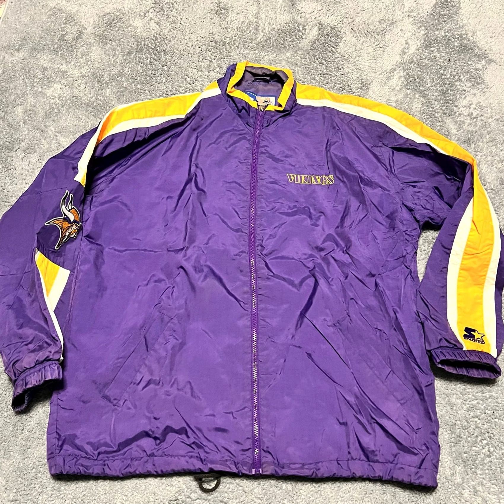 Starter VINTAGE Starter Minnesota Vikings Jacket Coat Stadium NFL Windbreaker Mens Large Purple Regular L Size US L / EU 52-54 / 3 - 3 Thumbnail