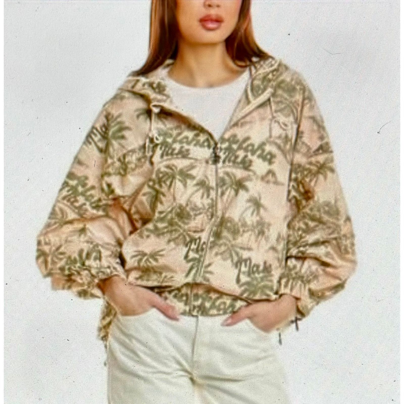 Maje Maje Palm Tree Print Jacket with hood Size 40 (L) Size L / US 10 / IT 46 - 2 Thumbnail
