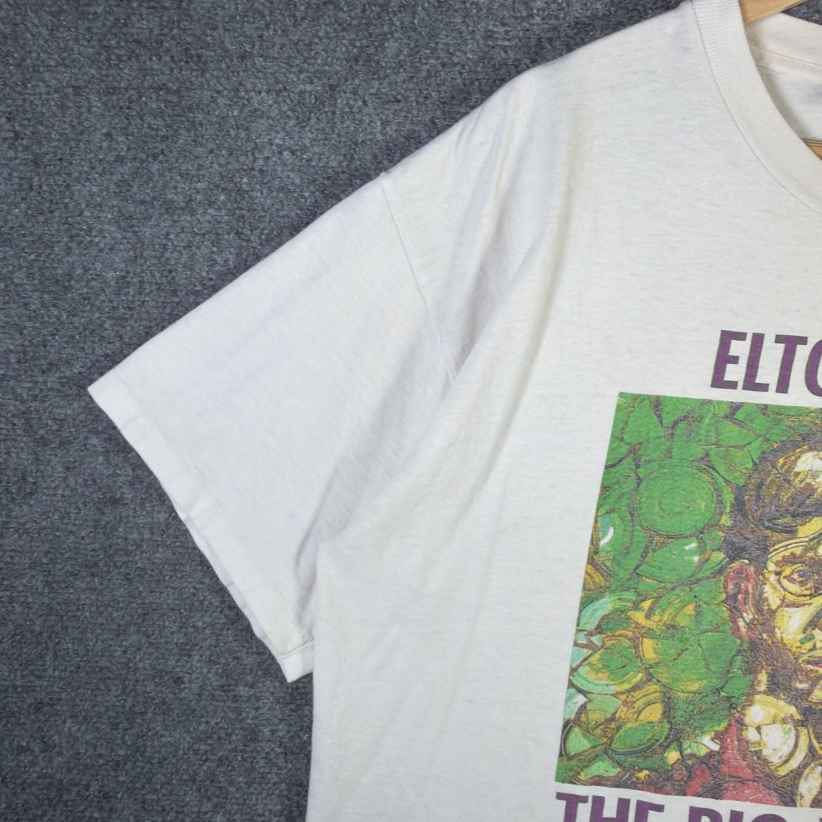 Band Tees Vintage Elton John Shirt Mens XL White 90s Band Big Picture Size US XL / EU 56 / 4 - 7 Thumbnail
