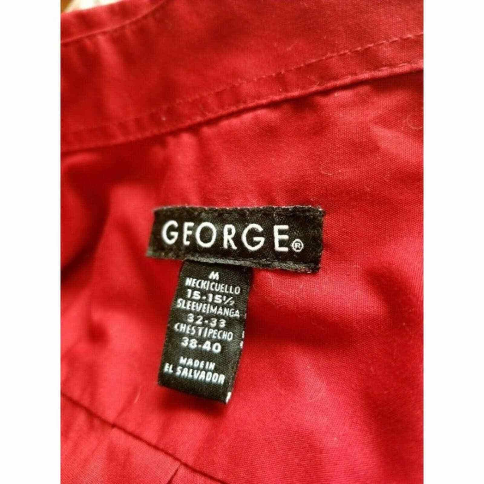 George George Red Dress Shirt Button Down M Patriotic Christmas Size US M / EU 48-50 / 2 - 4 Thumbnail