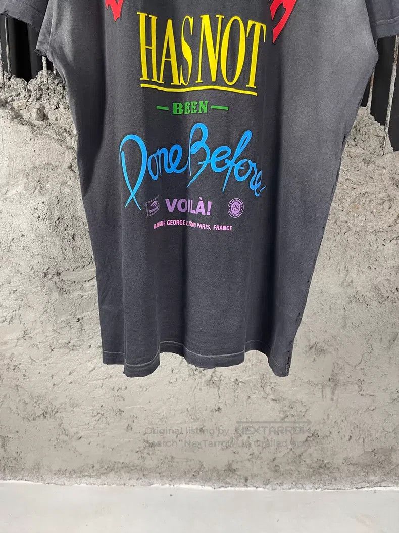 Balenciaga Balenciaga Distressed Washed Short Sleeve Size US S / EU 44-46 / 1 - 4 Thumbnail