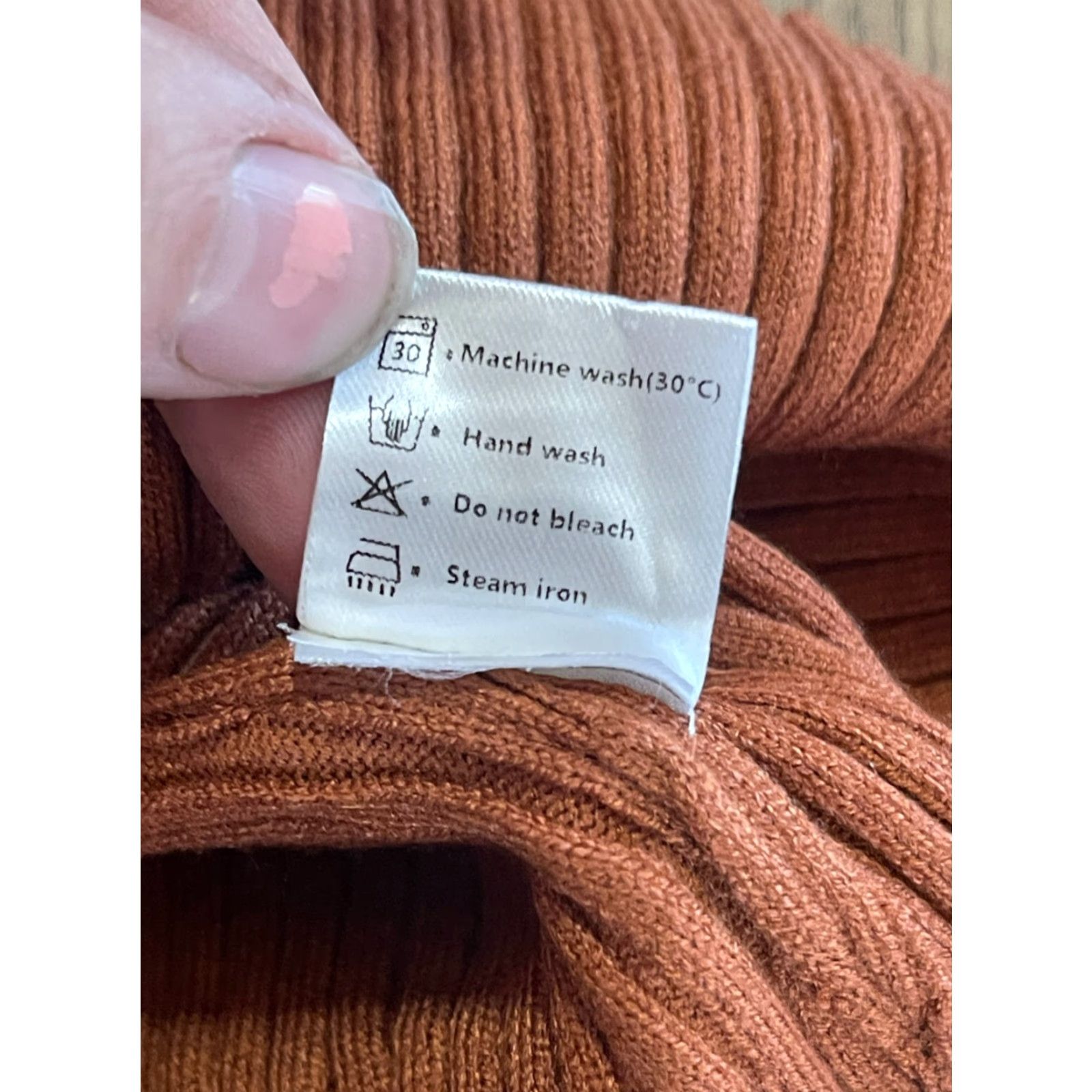 Vintage Zesica Shirt Women's Large Burnt Orange Ribbed Scoop Neck Fitted T-Shirt Regular Size L / US 10 / IT 46 - 7 Thumbnail