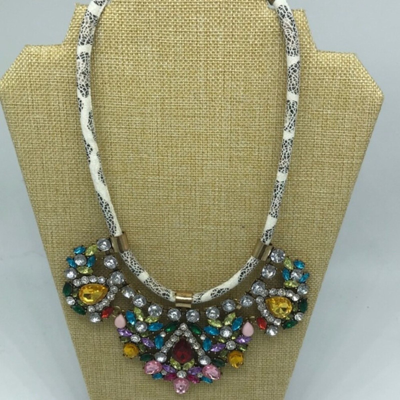 Other Stunning Multicolored Statement Necklace on Cord Size ONE SIZE - 9 Thumbnail