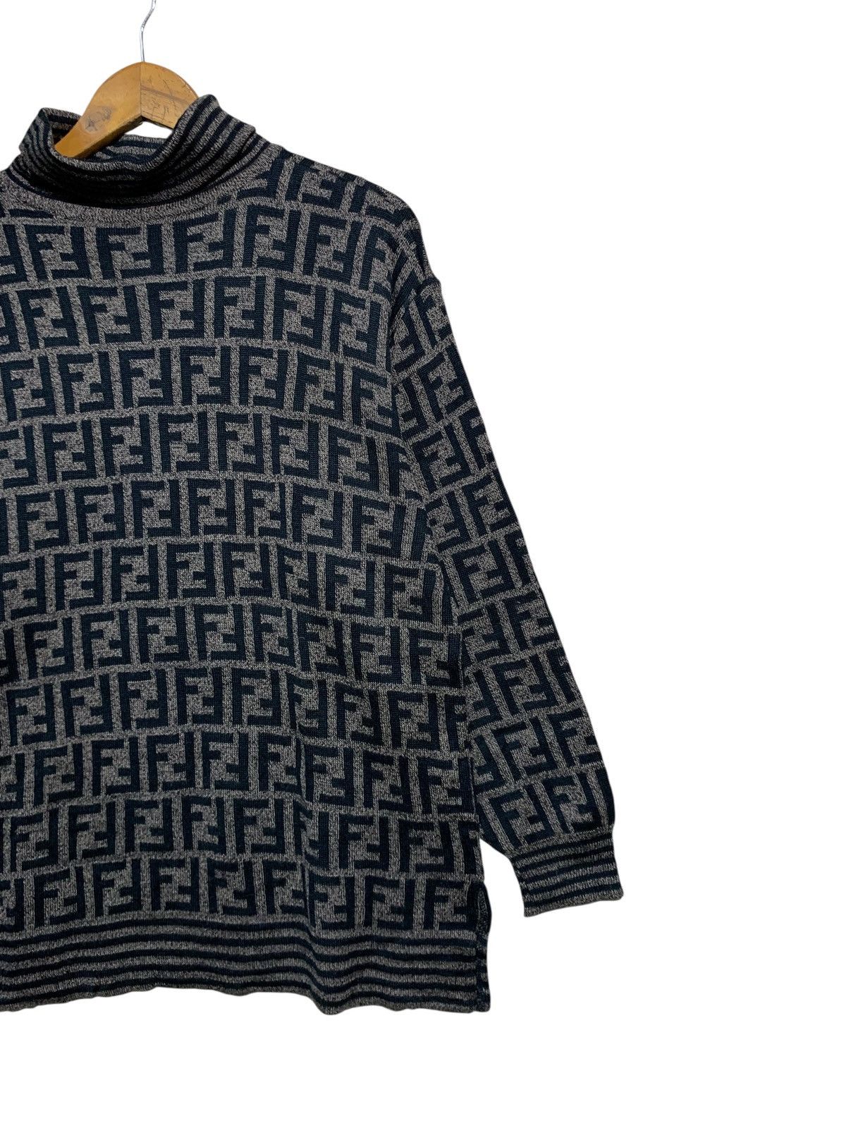 Fendi 🔥VTG FENDI ZUCCA MONOGRAM WOOL KNIT JUMPER TURTLENCK Size L / US 10 / IT 46 - 7 Thumbnail