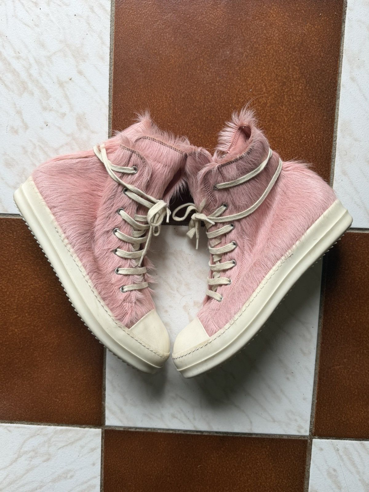 Rick Owens Pink Unshaved Ramones Size US 9.5 / EU 42-43 - 1 Thumbnail