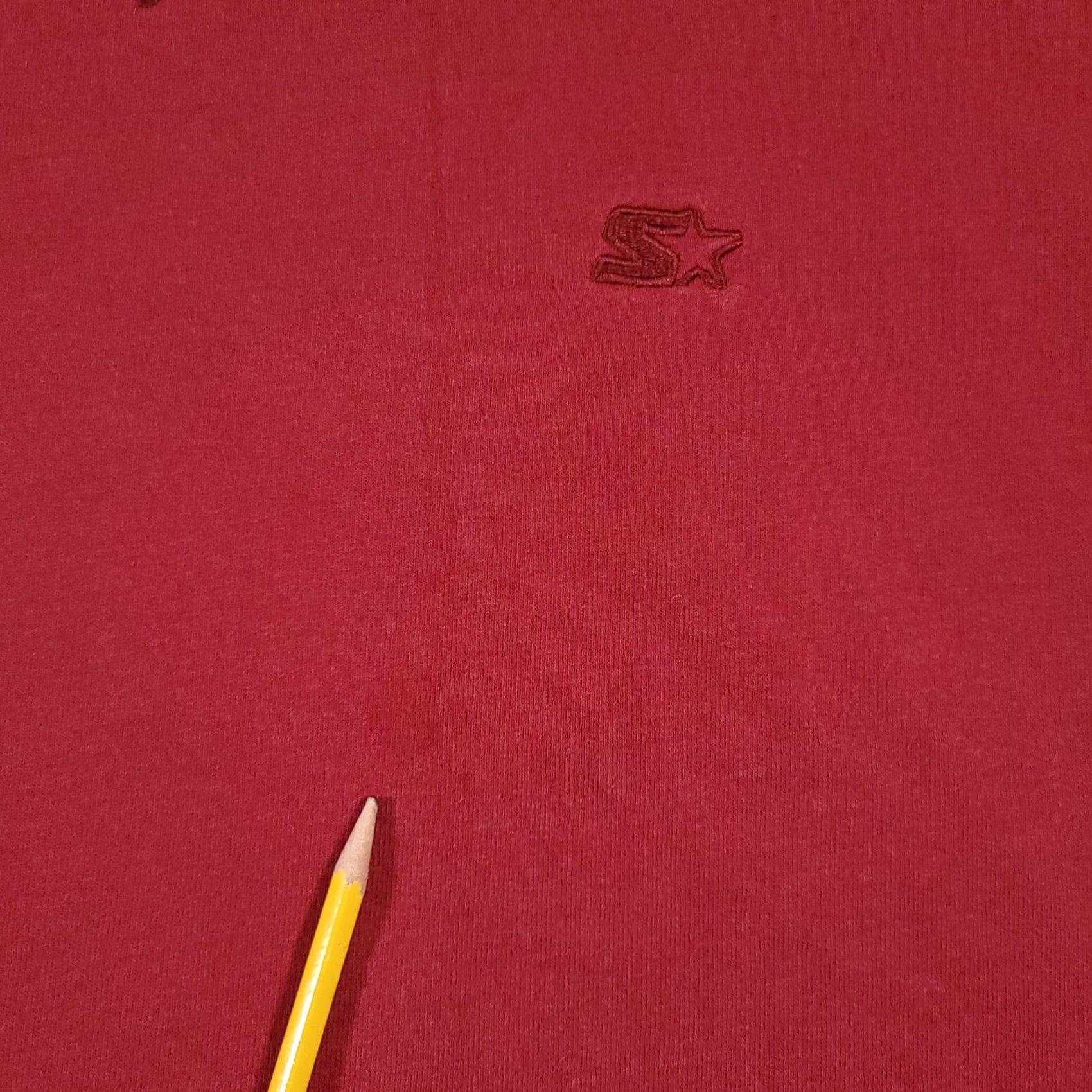 Starter VINTAGE Starter Pullover Sweatshirt Crewneck Mens Large Red Faded Blank 90s Sports Heavyweight Cotton Polyester Fabric Fleece Size US L / EU 52-54 / 3 - 5 Thumbnail
