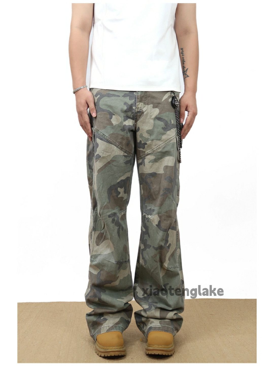washed faded loose outdoor workwear cargo pants