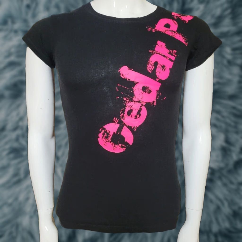 Vintage Womens T-Shirt Cedar Point Amusement Park Sandusky OH Jrs Medium Roller Coasters Black Cotton Blend Shirt Womens M Size M / US 6-8 / IT 42-44 - 1 Thumbnail