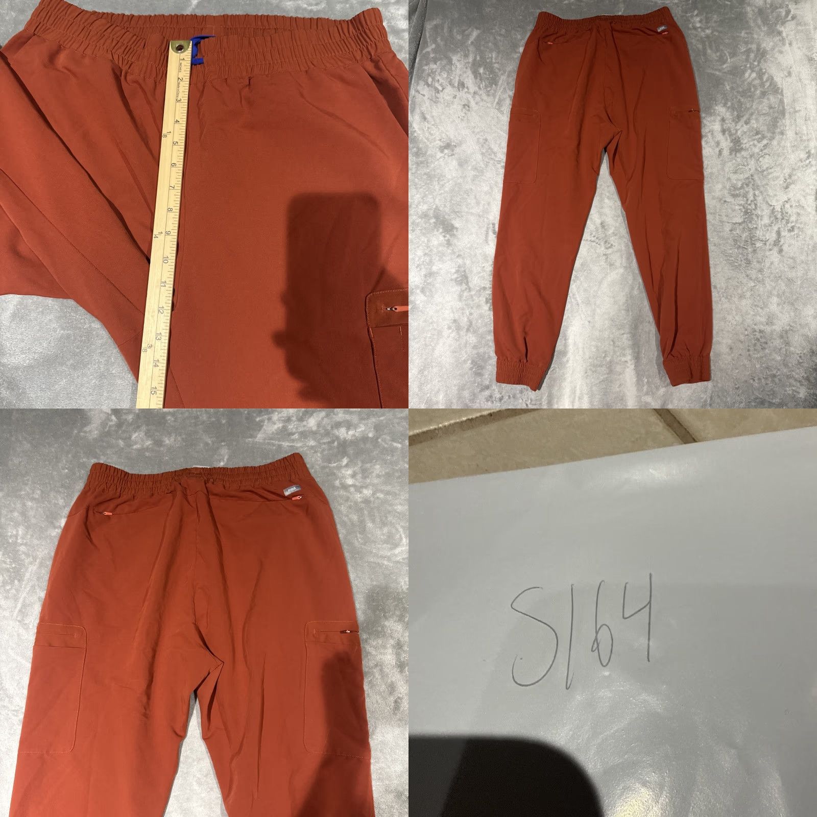 Vintage FIGS Zamora Jogger Scrub Pants Womens XXL Workwear High Waisted Orange Solid Polyester Pants Size 40" / US 18 - 8 Thumbnail